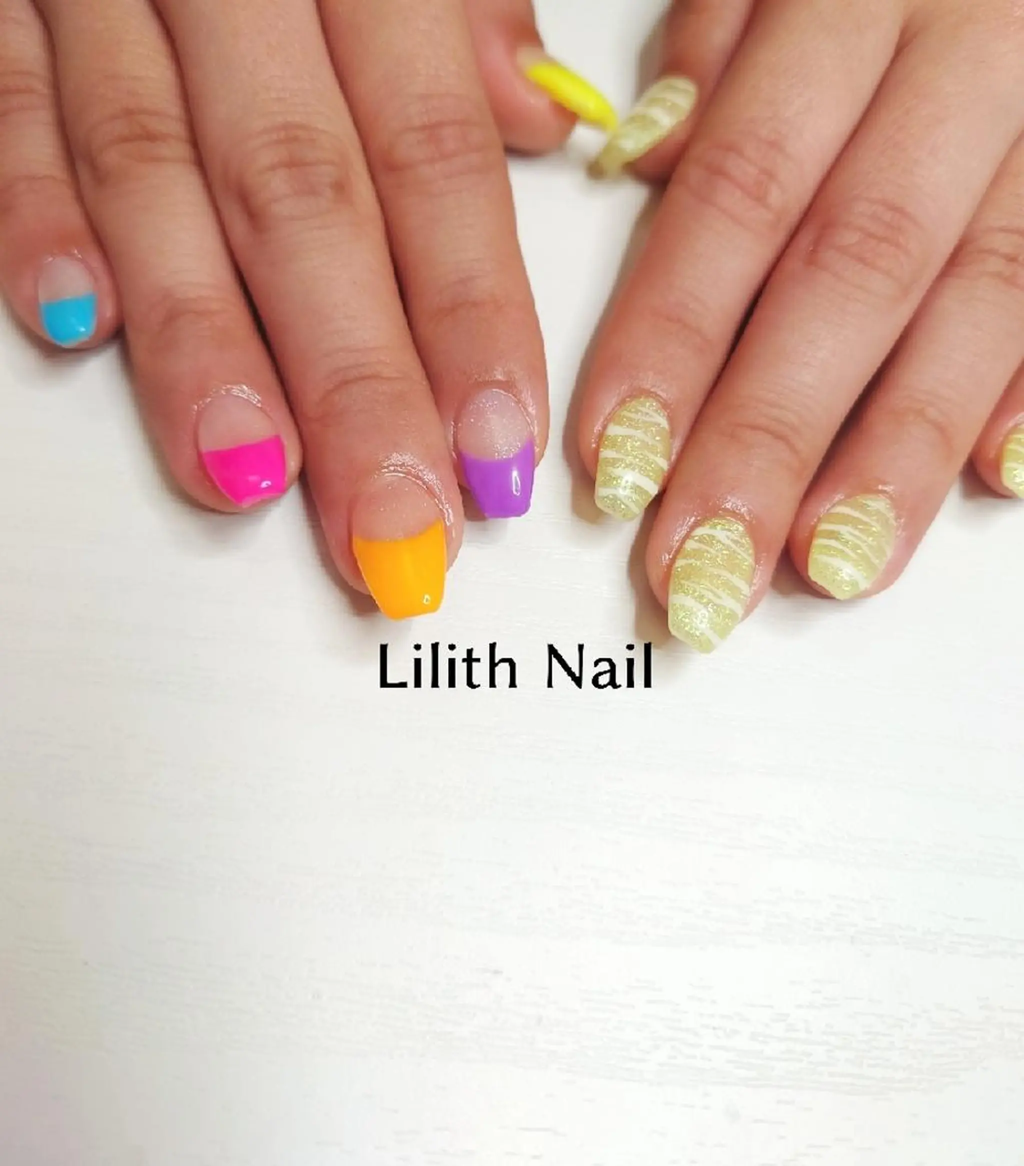 ネイル アニマル柄 フレンチネイル ハンドネイル Lilith Nailのネイルデザイン