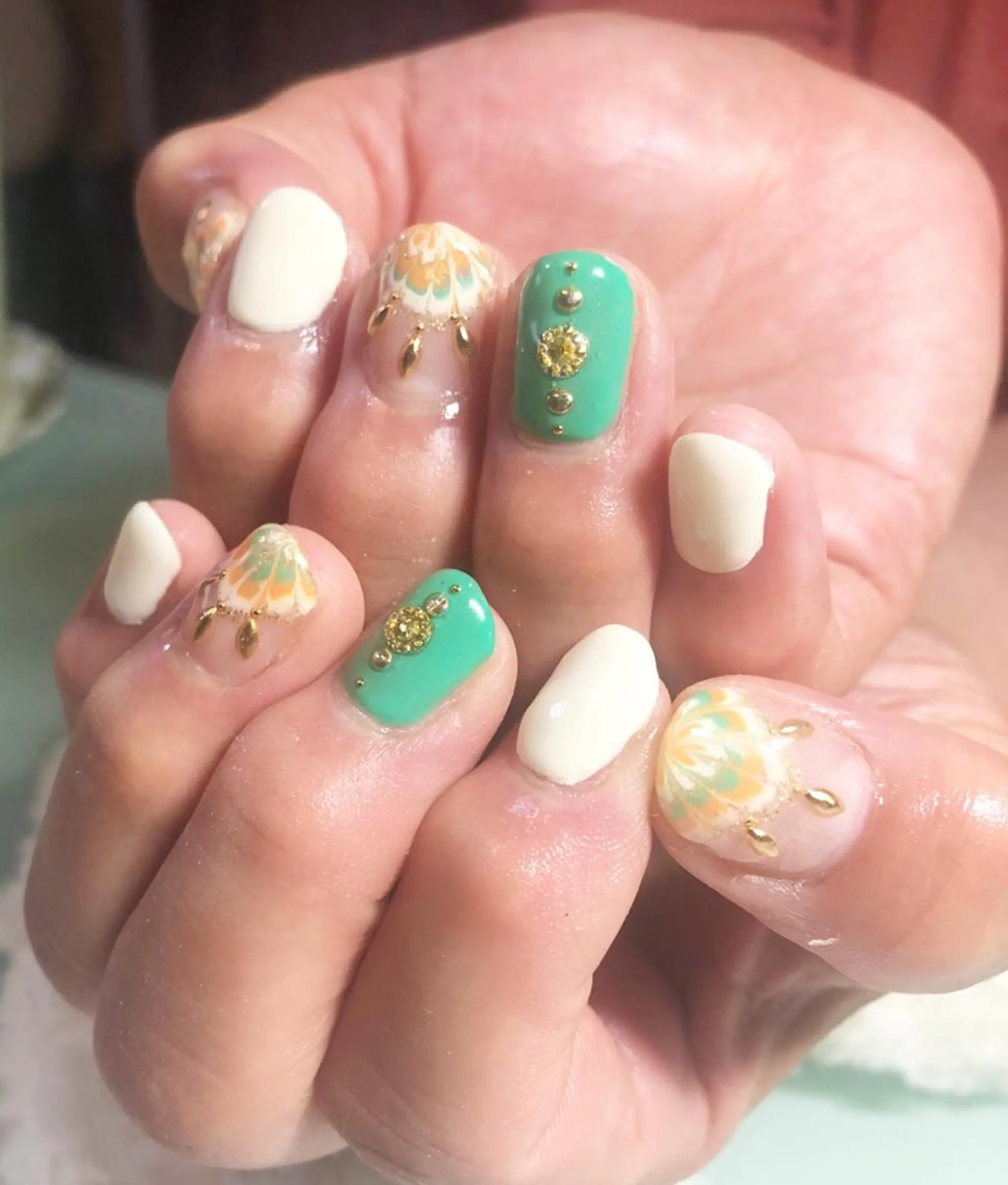 ネイル ピーコックネイル Lulunail RieYのネイルデザイン