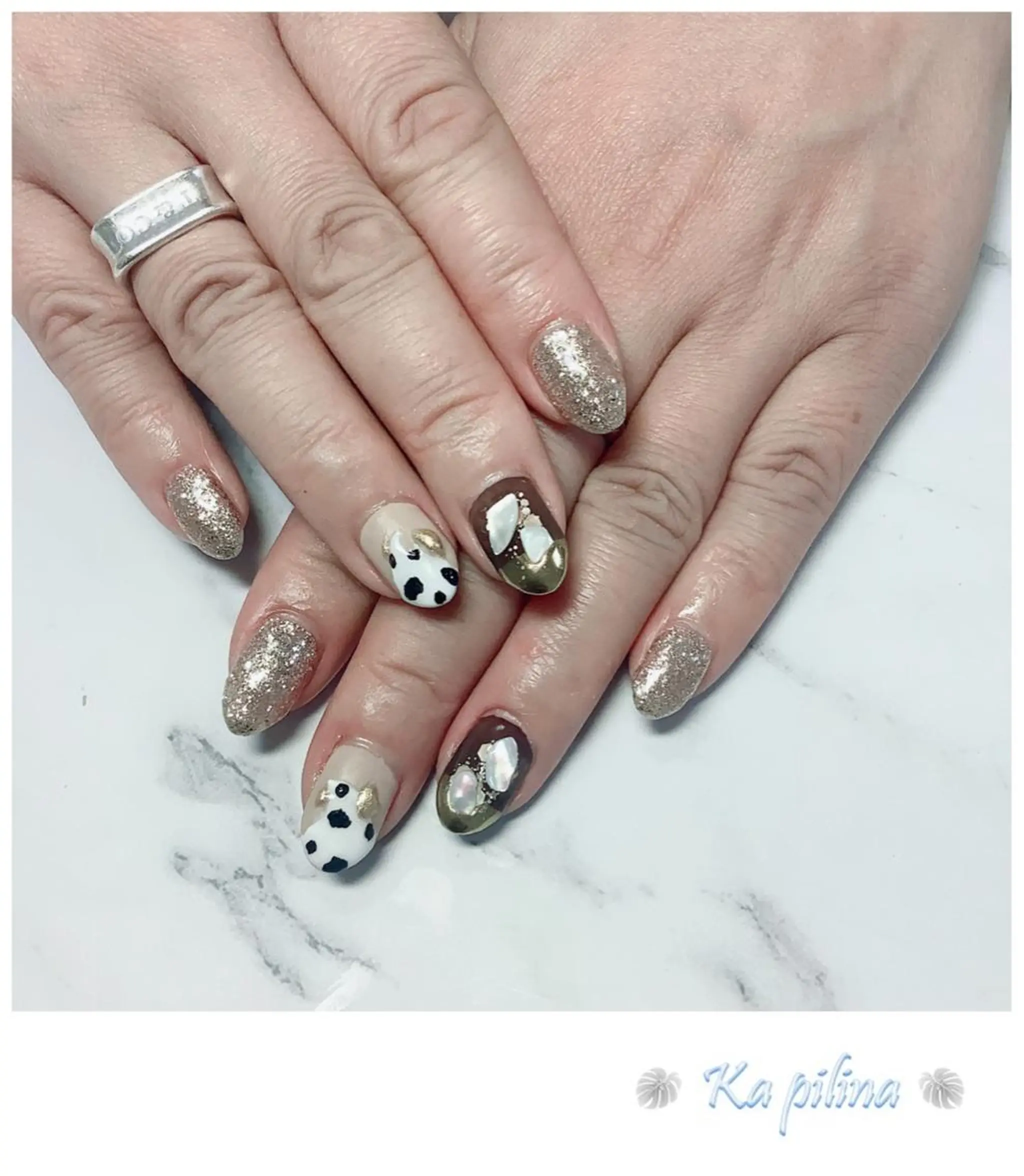 ネイル ミラーネイル ニュアンスネイル Nail salon Ka pilinaのネイルデザイン