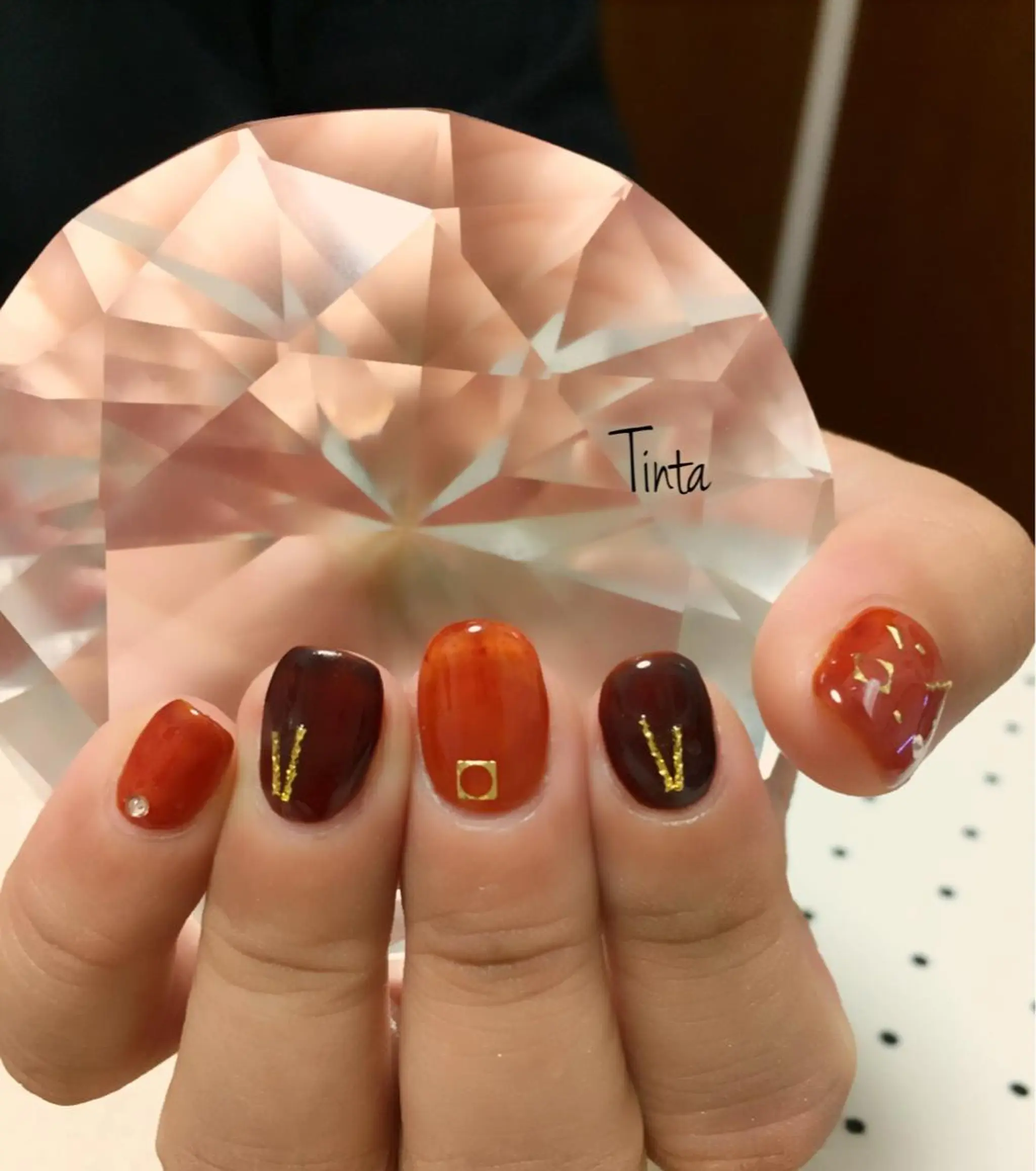 ネイル ブラウン 馬場 典子のネイルデザイン