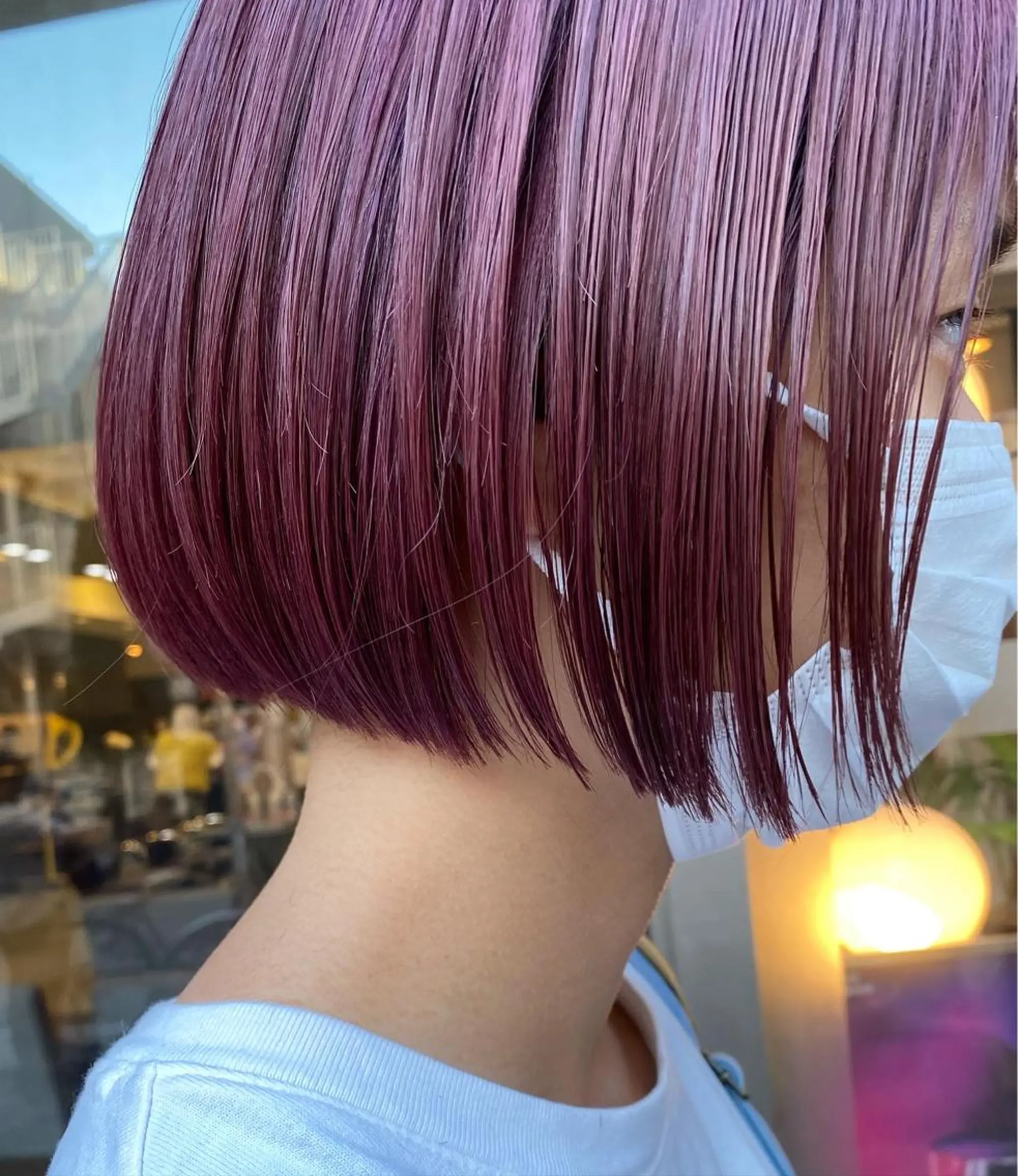 ショート カラー パーマ ヘアアレンジ メンズ キッズ ネイル mana 暖色カラーカットのヘアスタイル