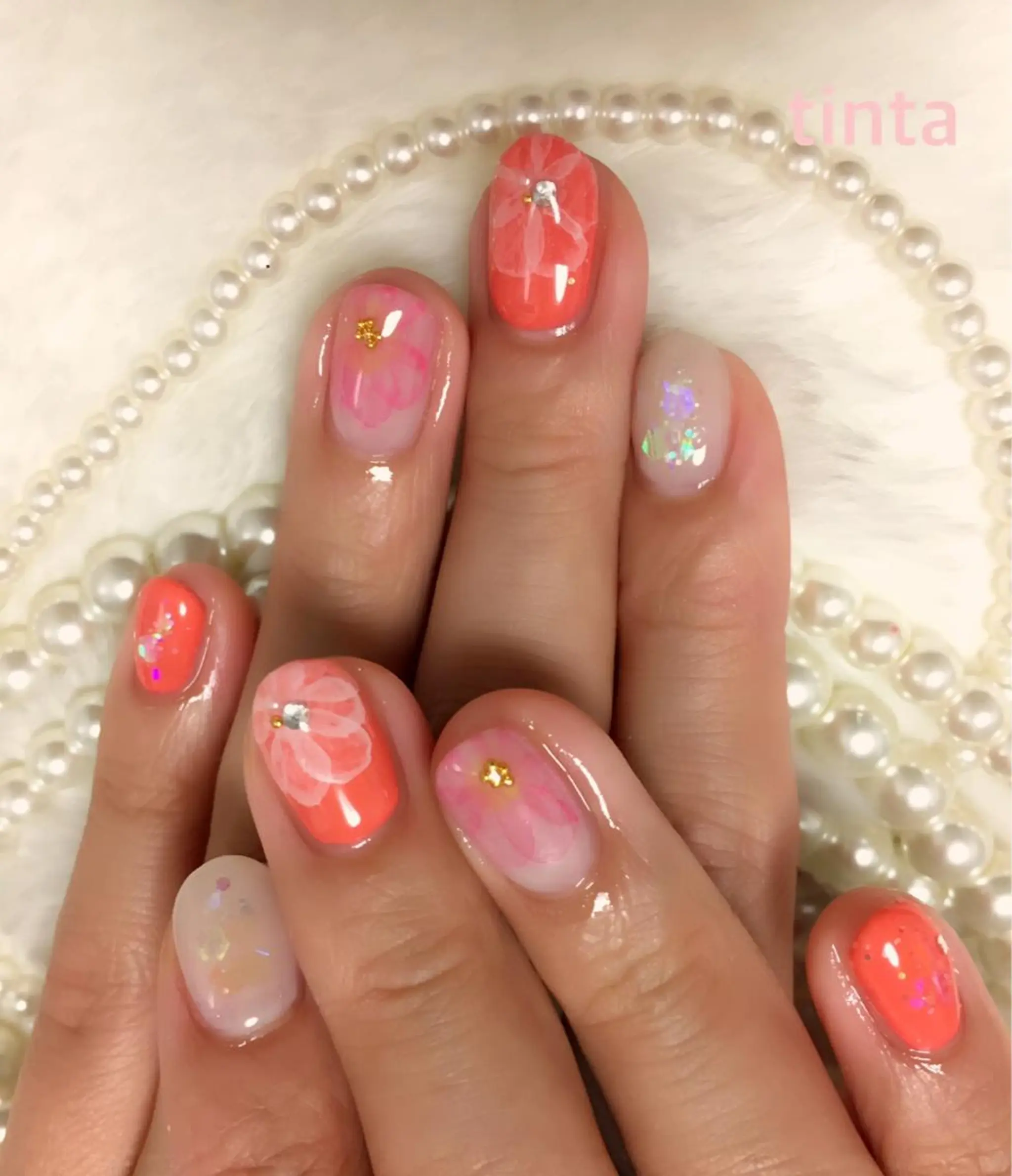 ネイル フラワーネイル ネイルサロン ティンタ所属・馬場 典子のネイルデザイン