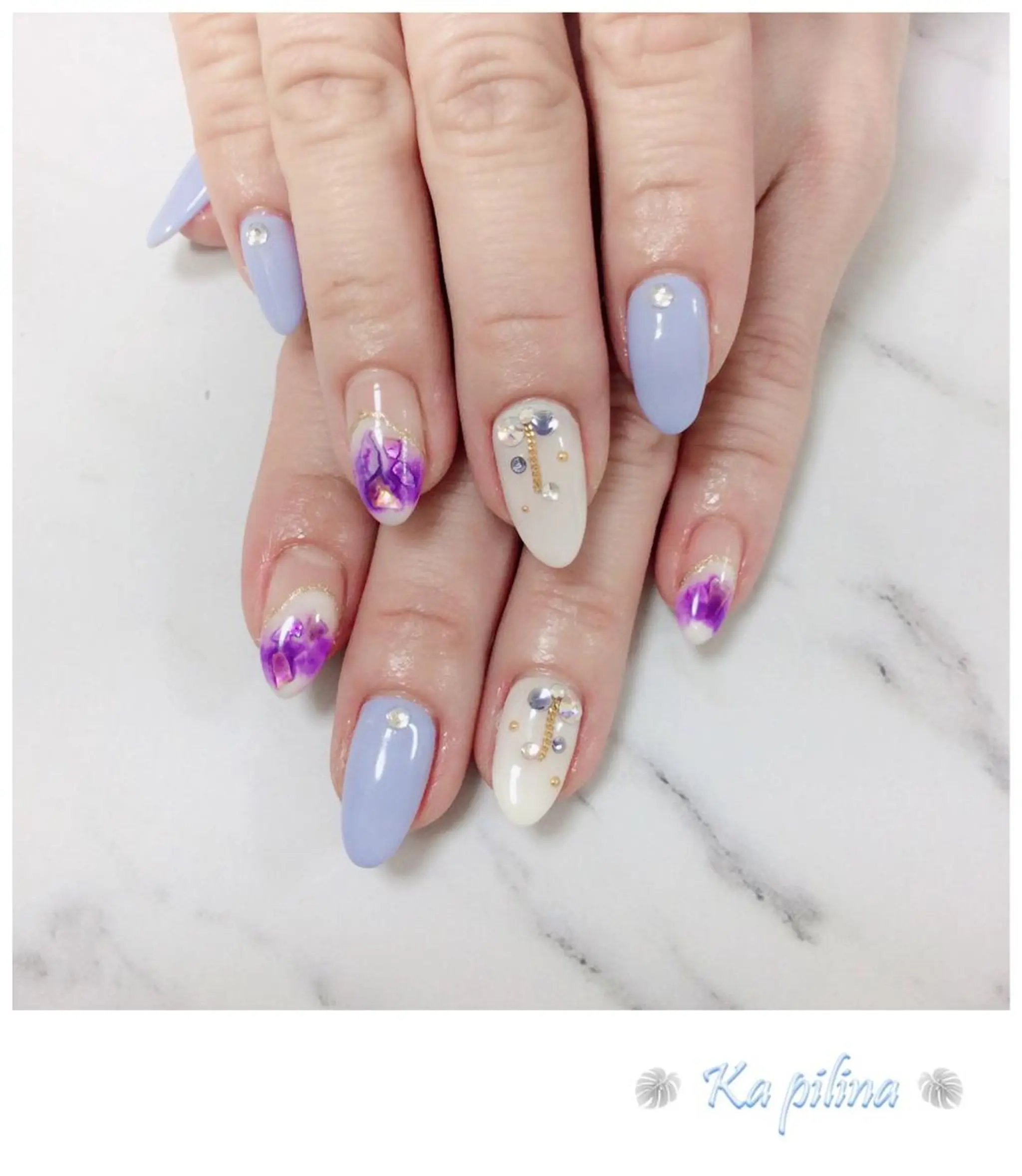 ネイル ニュアンスネイル パープル Nail salon Ka pilinaのネイルデザイン