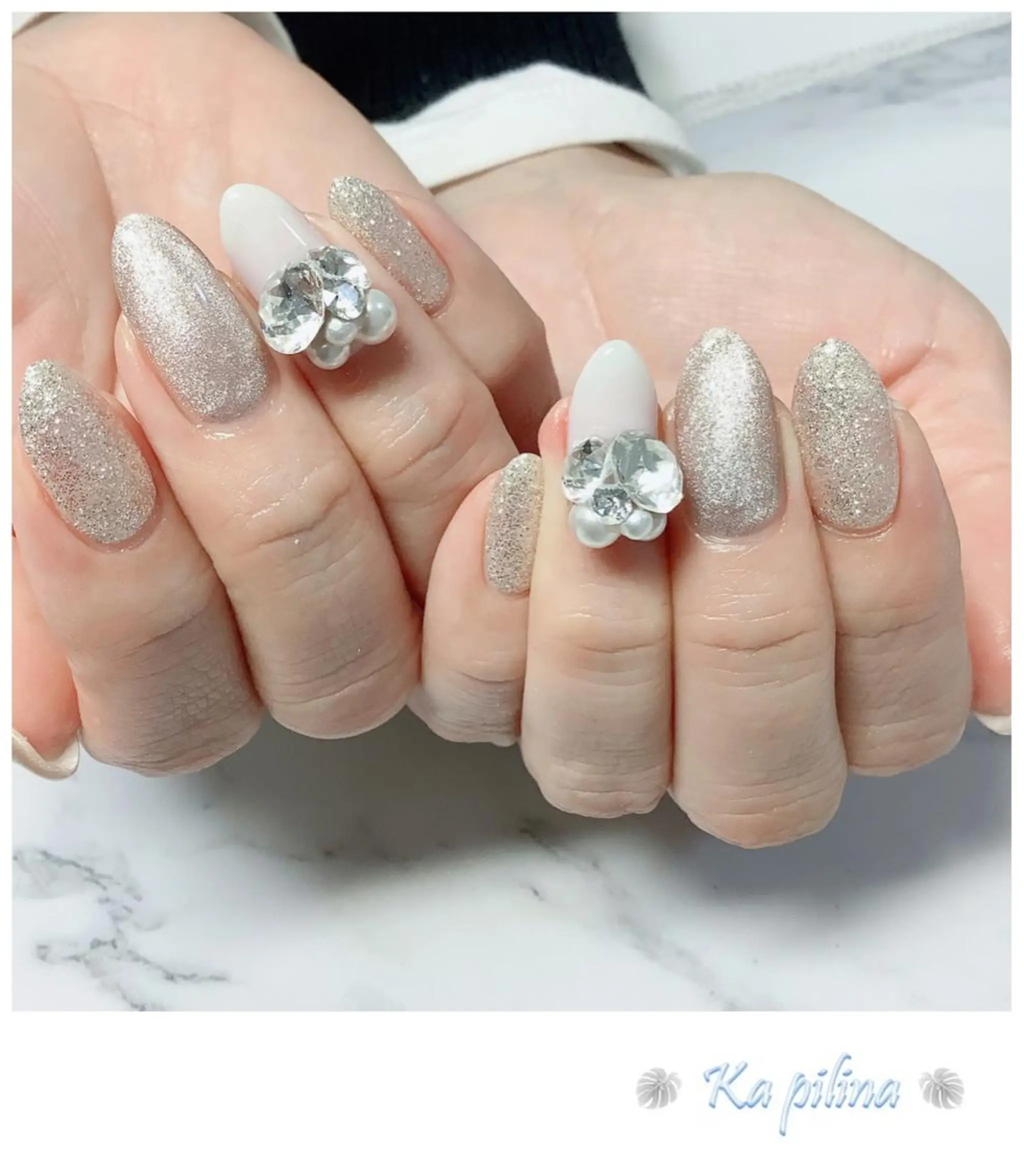 ネイル ラメ(グリッター) マグネットネイル Nail salon Ka pilinaのネイルデザイン