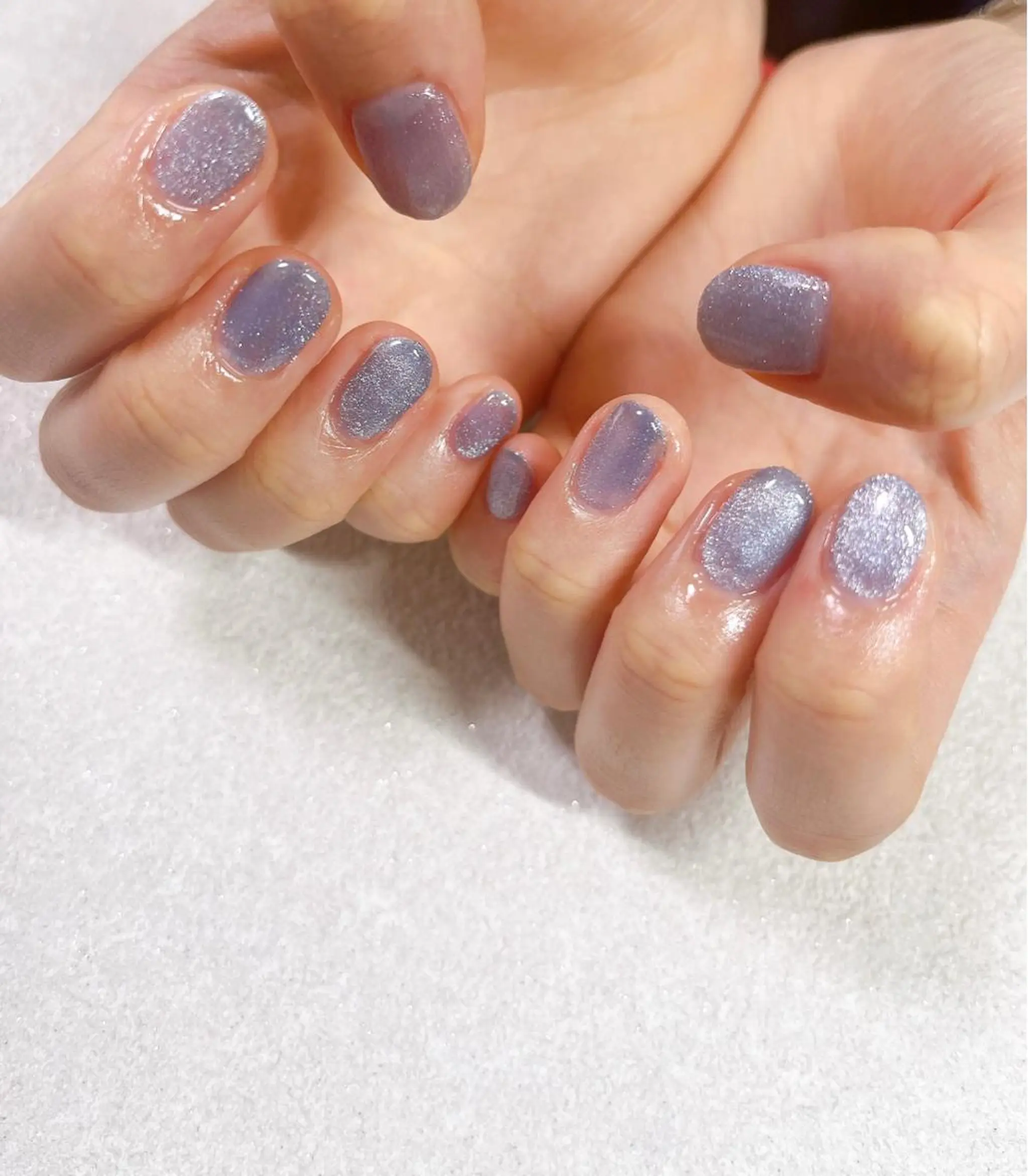 ネイル オーロラネイル ブルー フラワーネイル フットネイル フレンチネイル kikinail 溝の口のネイルデザイン