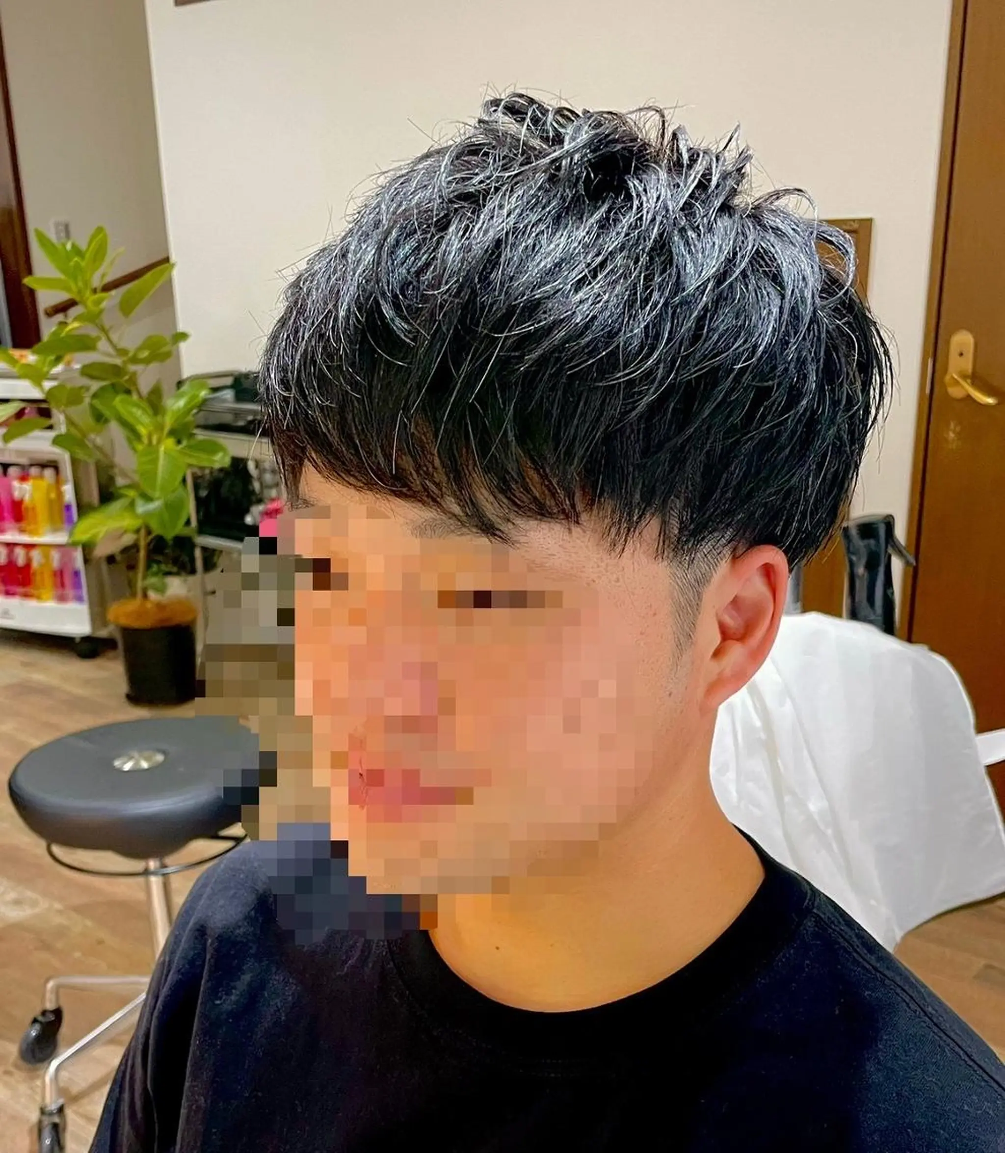 ショート メンズ アップバング ツーブロック カット パーマPrivate SalonNoa名駅のヘアスタイル