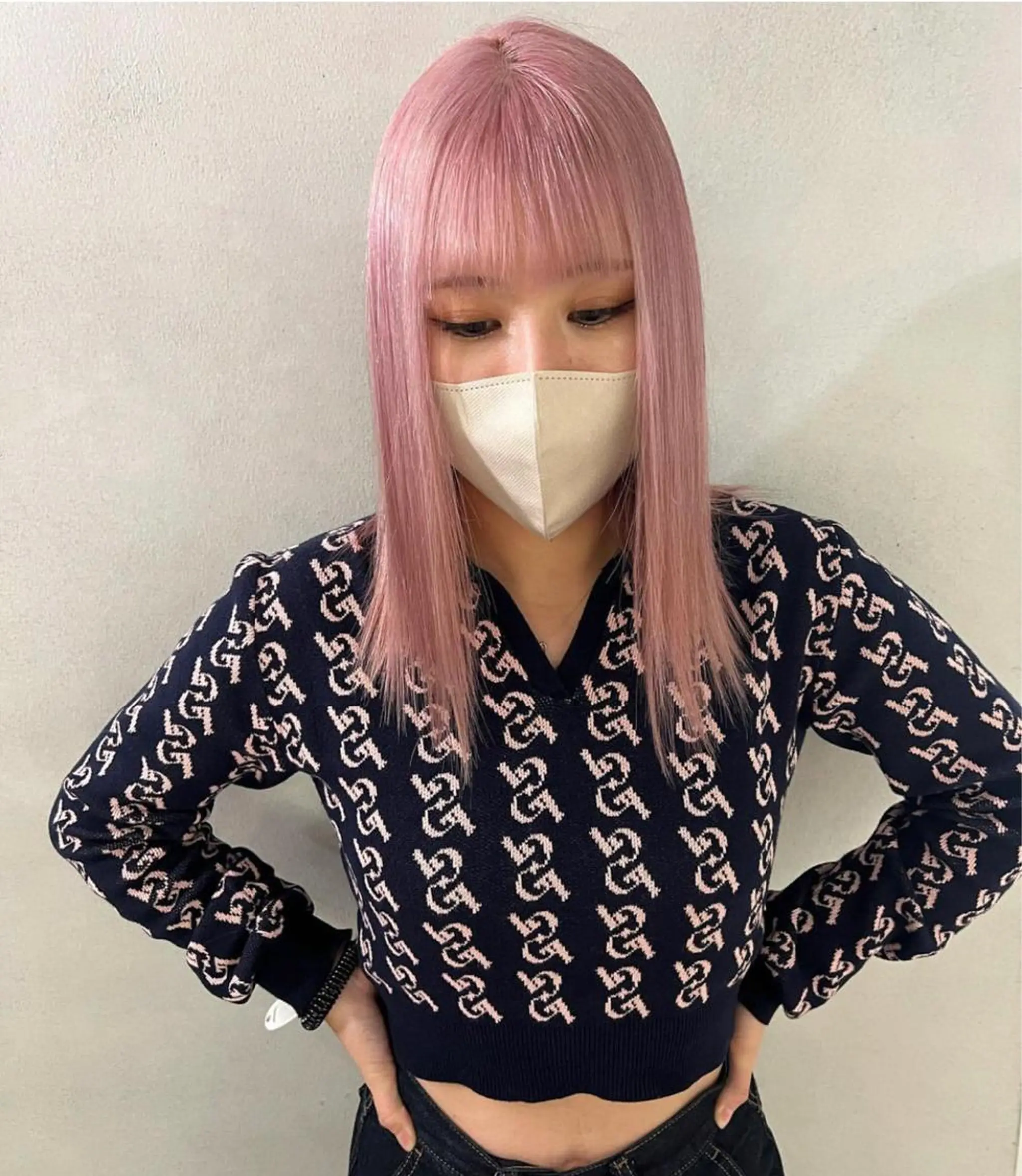 ミディアム カラー ピンクカラー 心斎橋/ブリーチ minamiのヘアスタイル