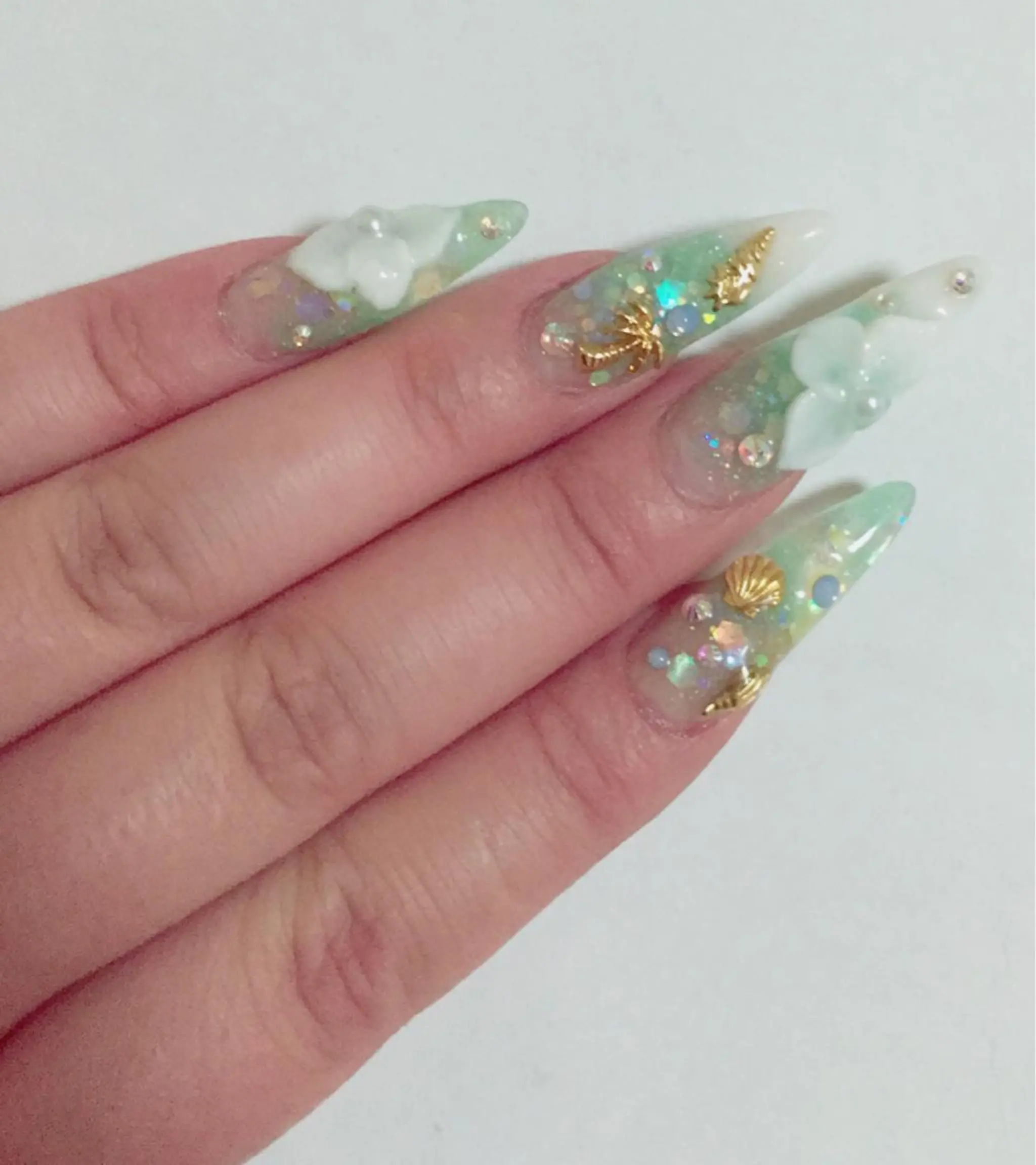 ネイル グリーン Nail Salon macherieのネイルデザイン