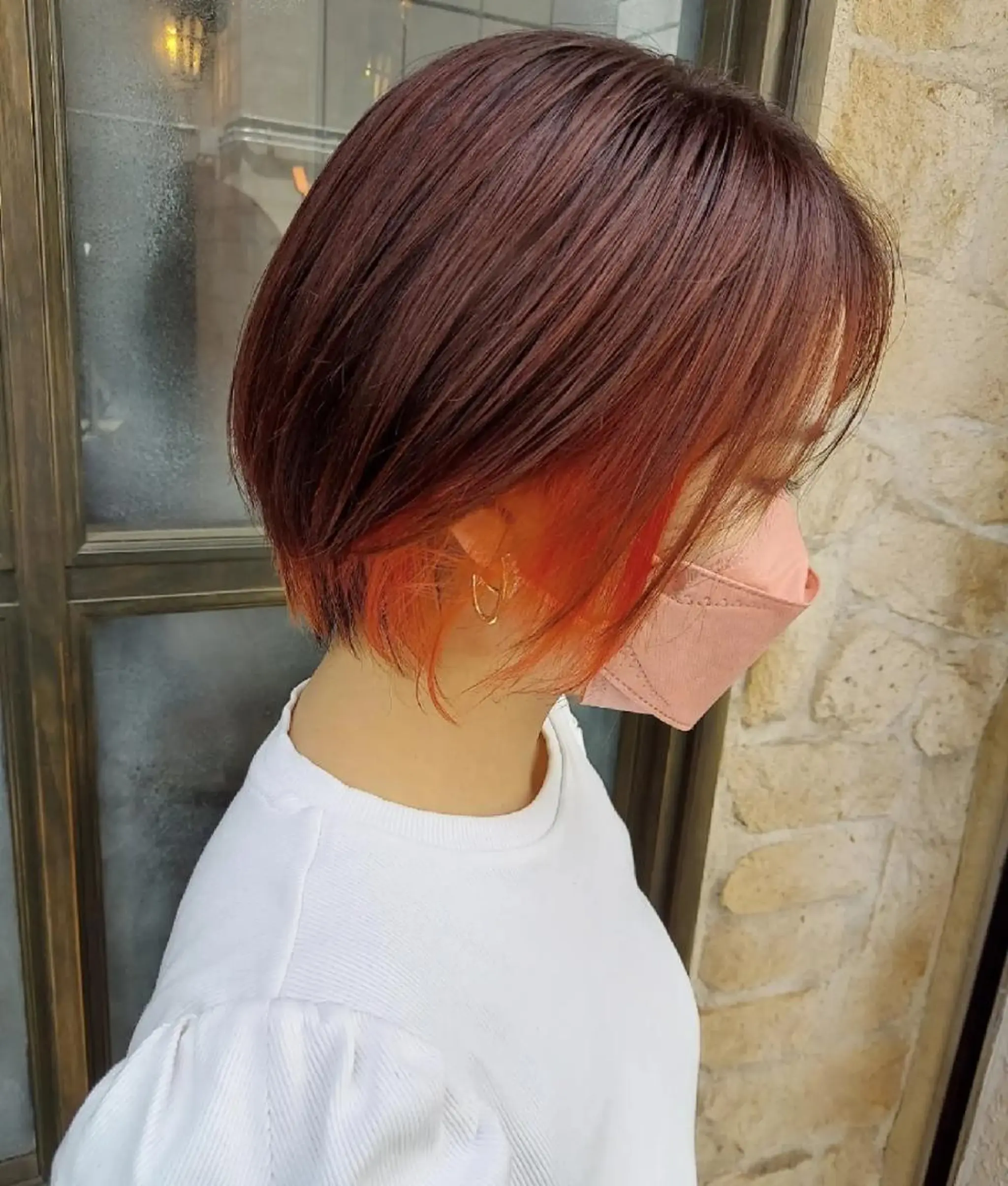 ショート カラー オレンジ ブリーチ・ハイトーン 特化🎉内山のヘアスタイル