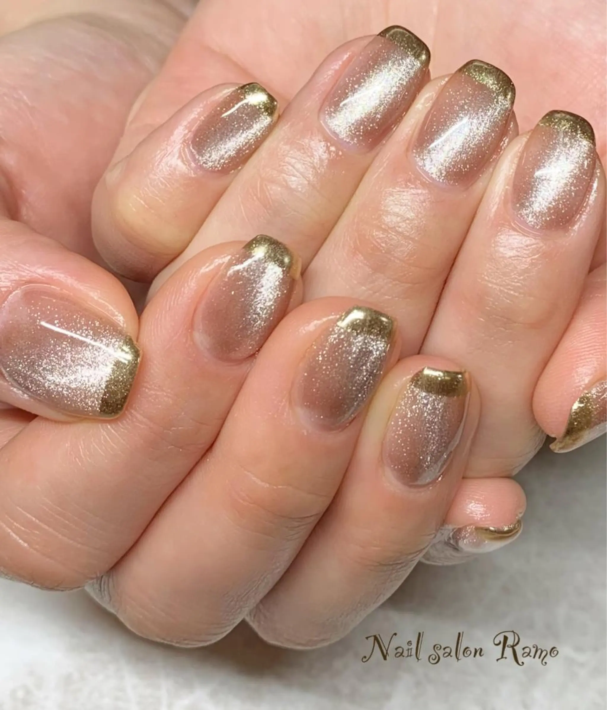 ネイル アートネイル ブルー ジェルネイル ミラーネイル ワンカラーネイル 松田 祥子のネイルデザイン