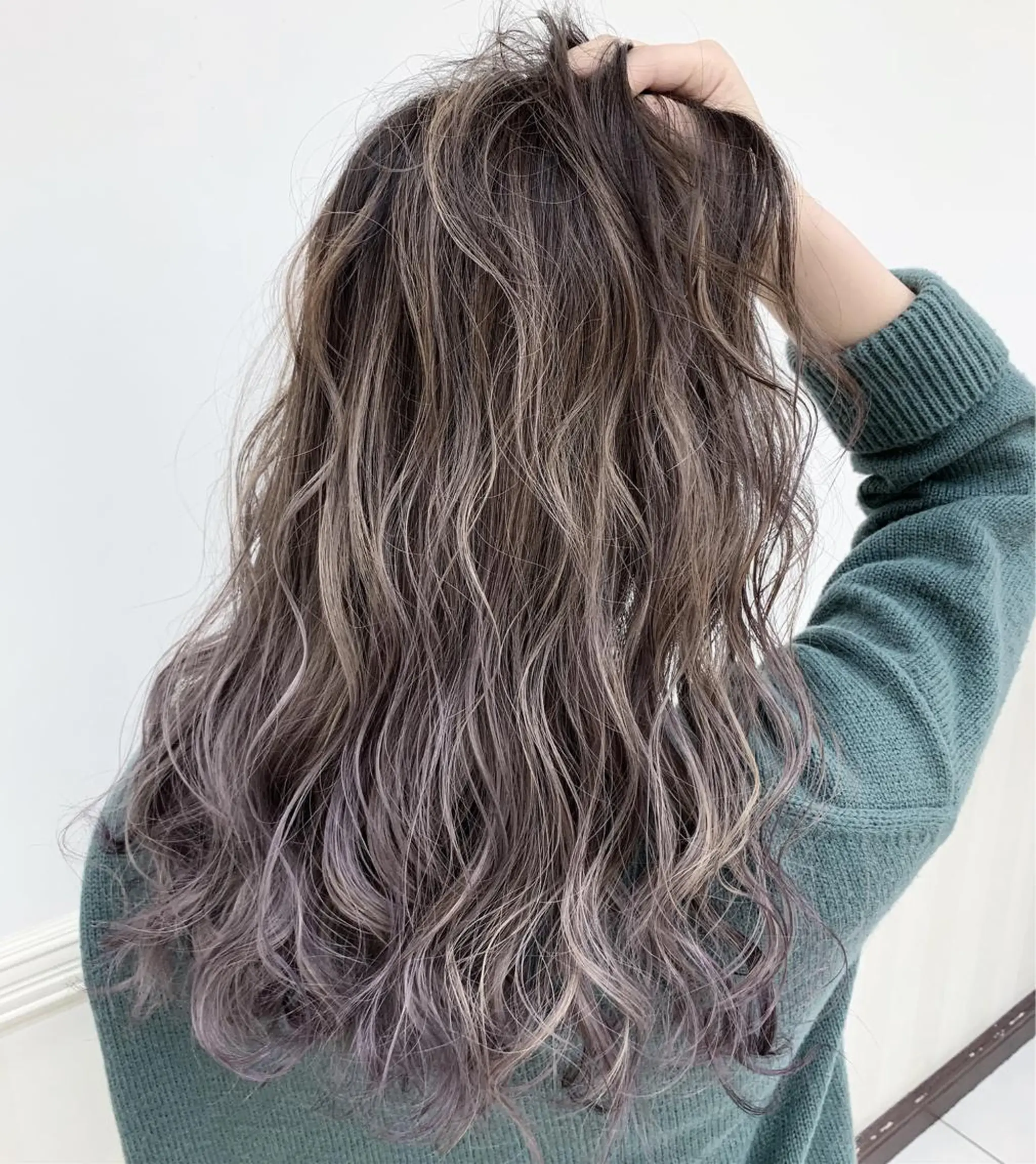 セミロング カラー バレイヤージュ レイヤーカット カット ヘアカラー ブリーチ/バレイヤ ージュ川端裕司のヘアスタイル