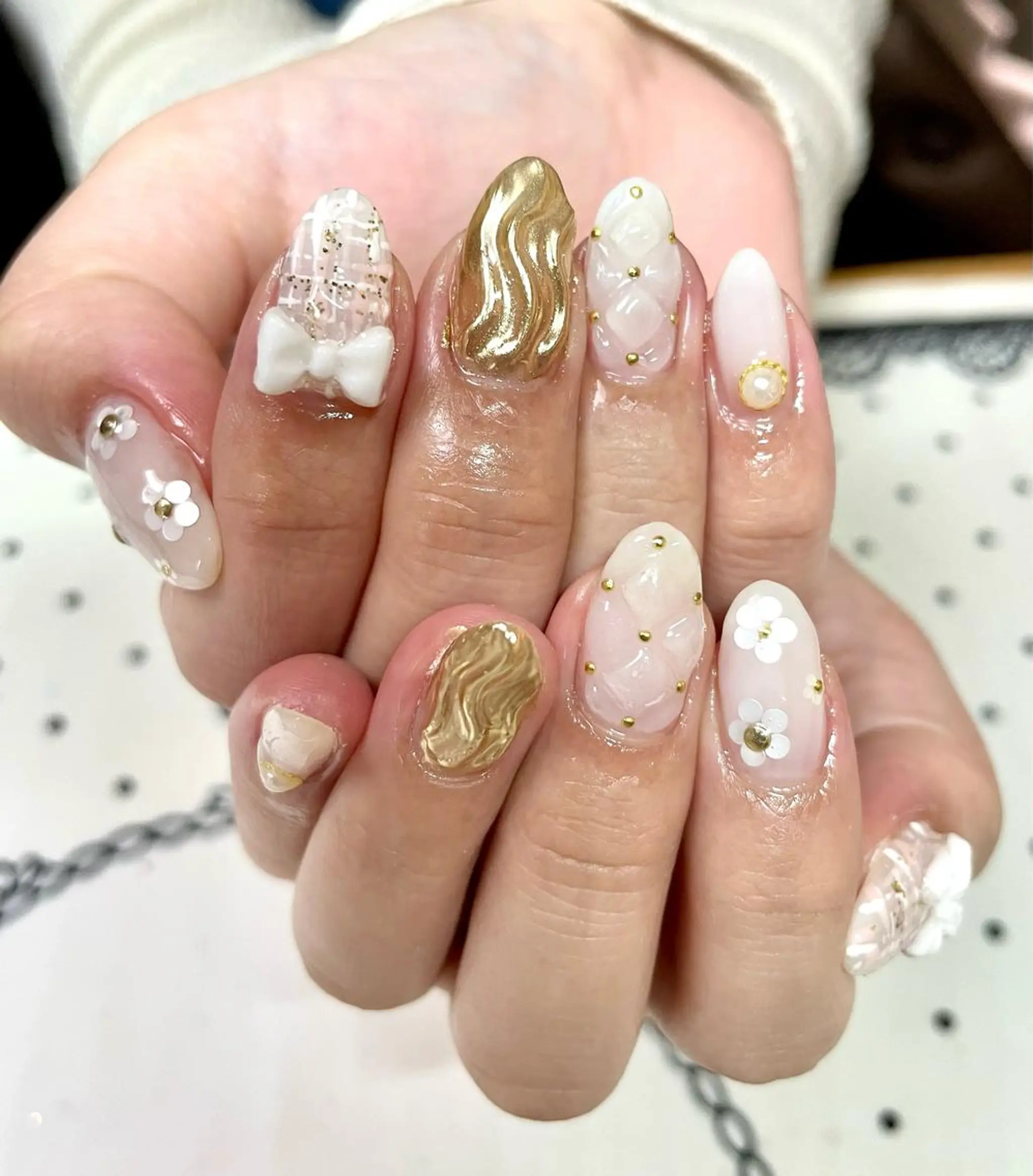 ネイル リボン ハンドネイル nailist cocoのネイルデザイン