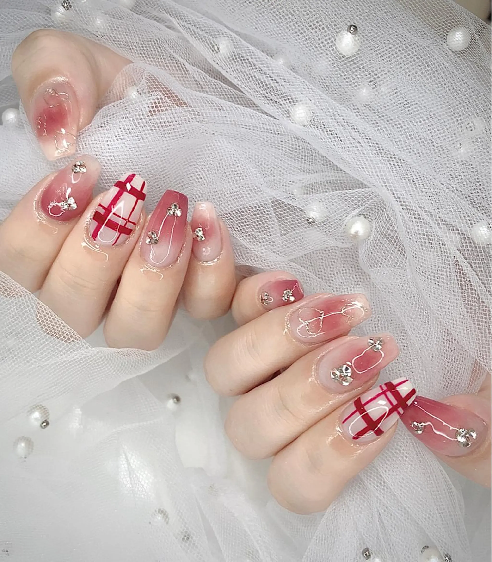 ネイル I-nailロング /ワンホン/キラキラのネイルデザイン