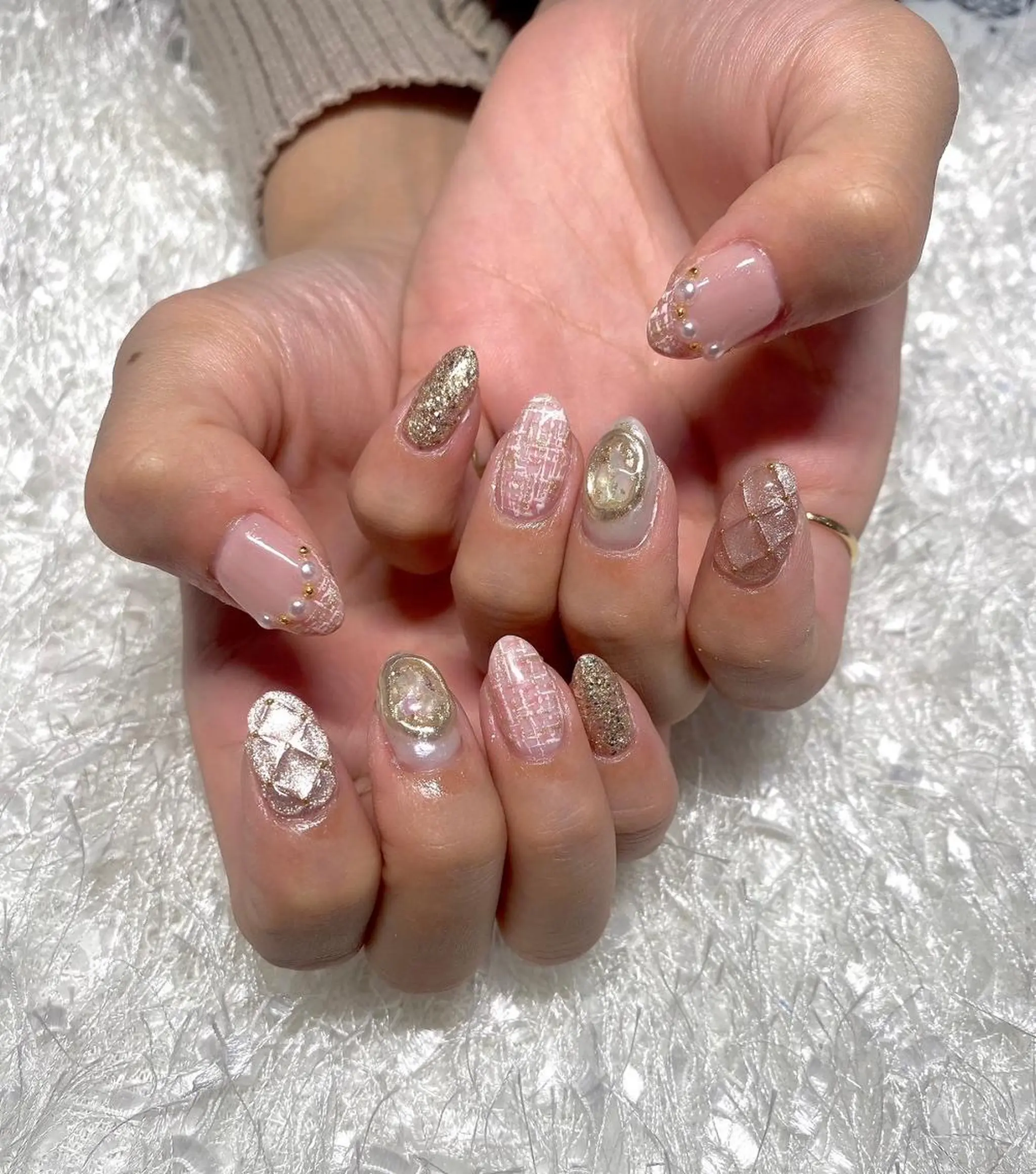 ネイル 長さ出し フレンチネイル ジェルネイル グラデーション 韓国ネイル ハンドネイル Nail&eye Belire 新宿のネイルデザイン