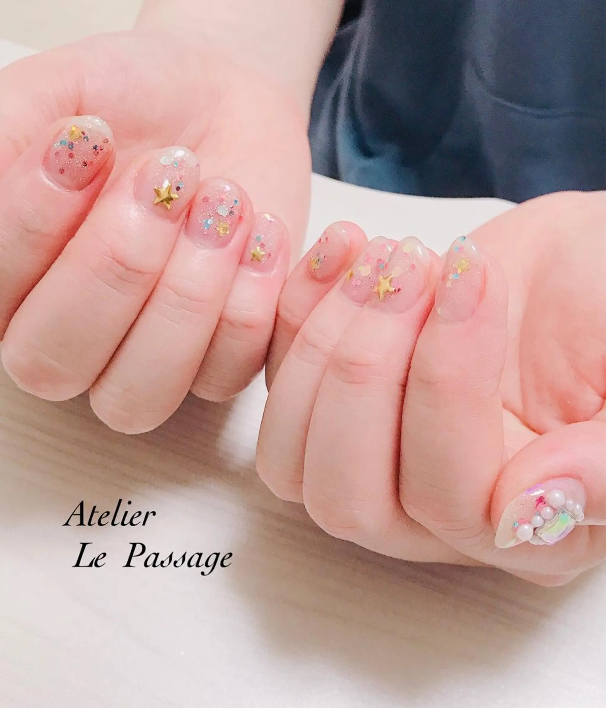 ネイル クリアネイル ジェルネイル キラキラネイル ニュアンスネイル パラジェル h nakatsukaのネイルデザイン