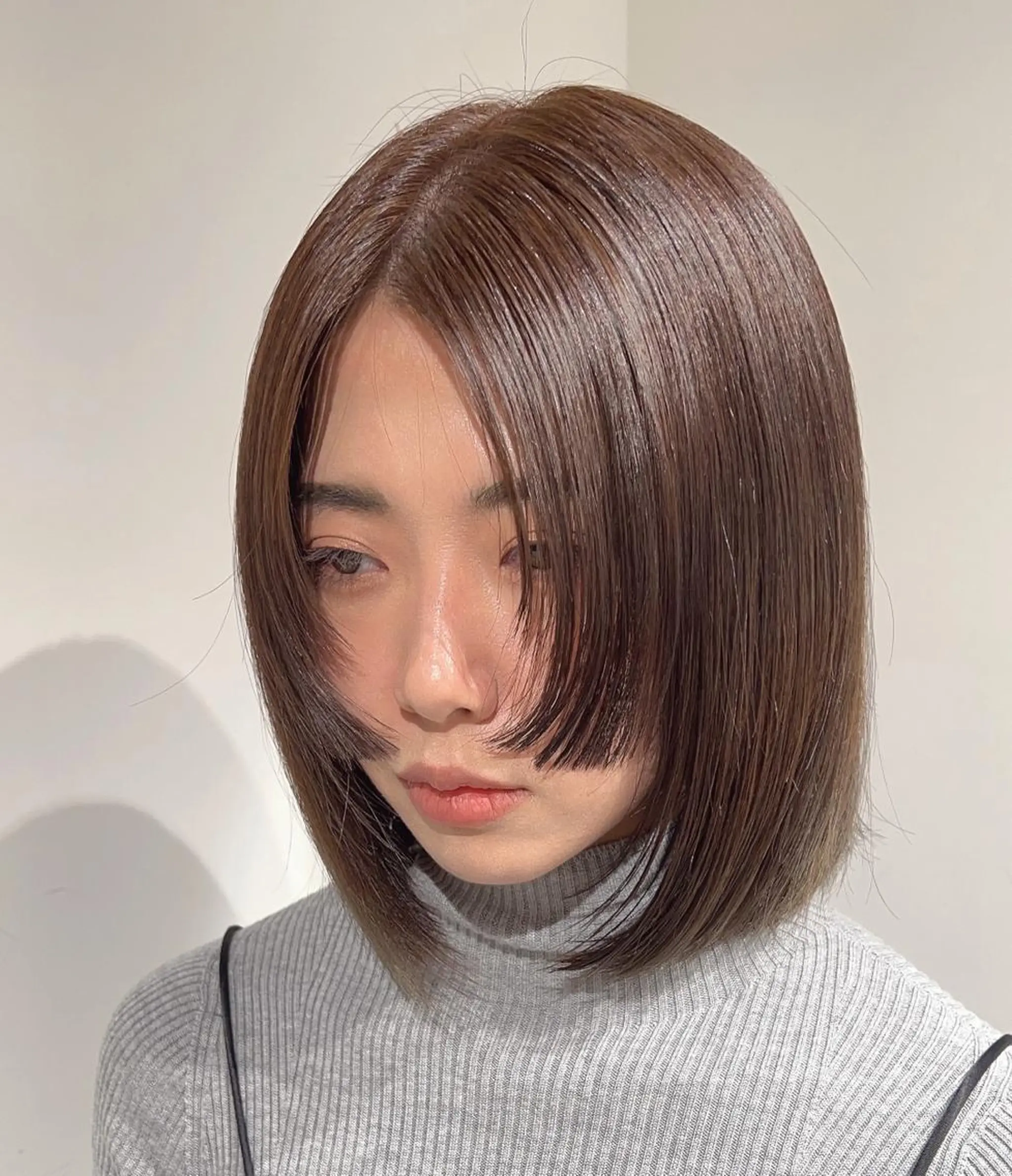 ミディアム カラー ベージュカラー オリーブベージュ ボブ 姫カット カット ヘアカラー トリートメント ヘッドスパ スキバサミを使わない カット🌼唯🌼のヘアスタイル