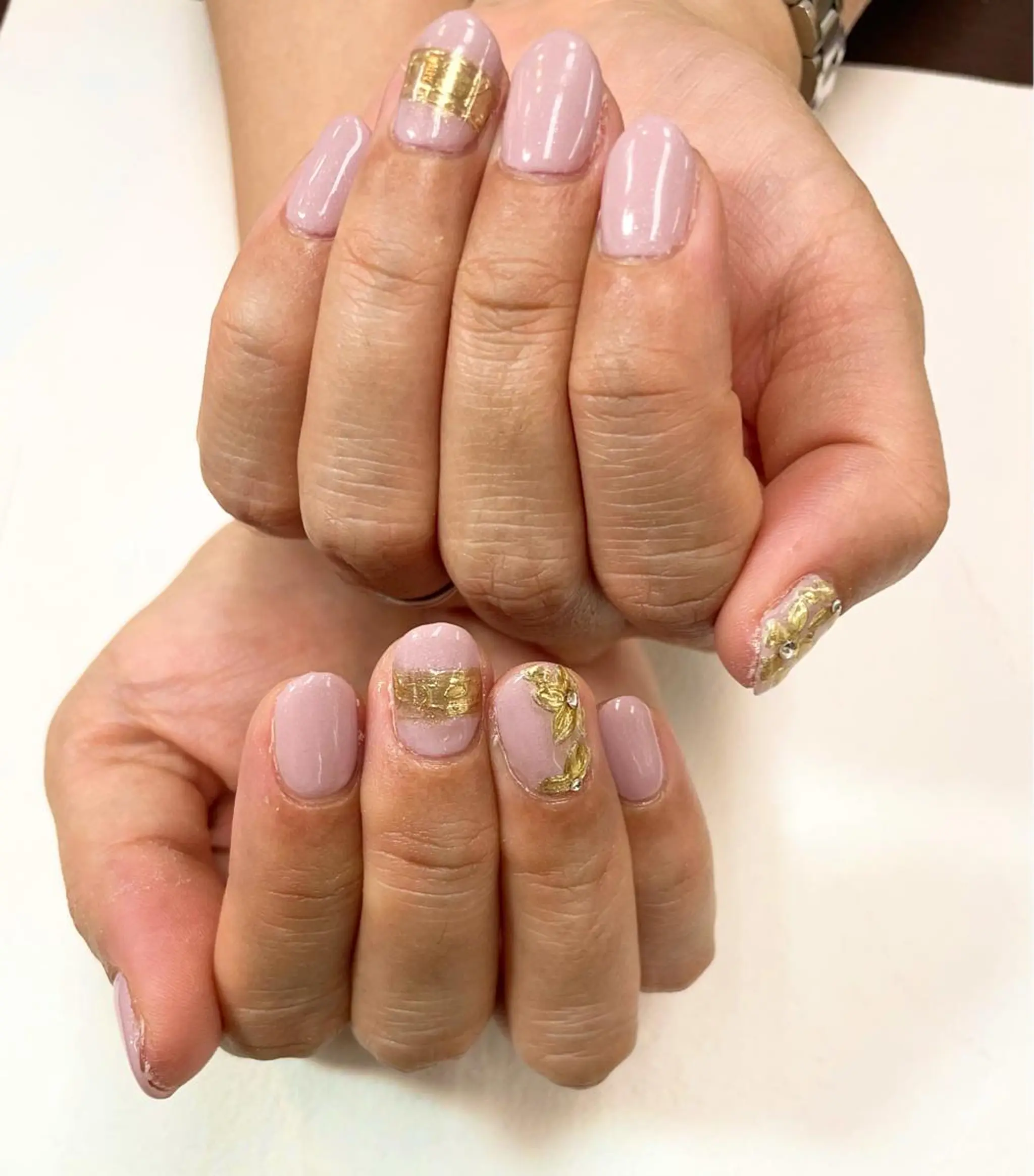 ネイル ピンク パープル ハンドネイル ハンドケア FASTNAIL PLUS 新宿店のネイルデザイン