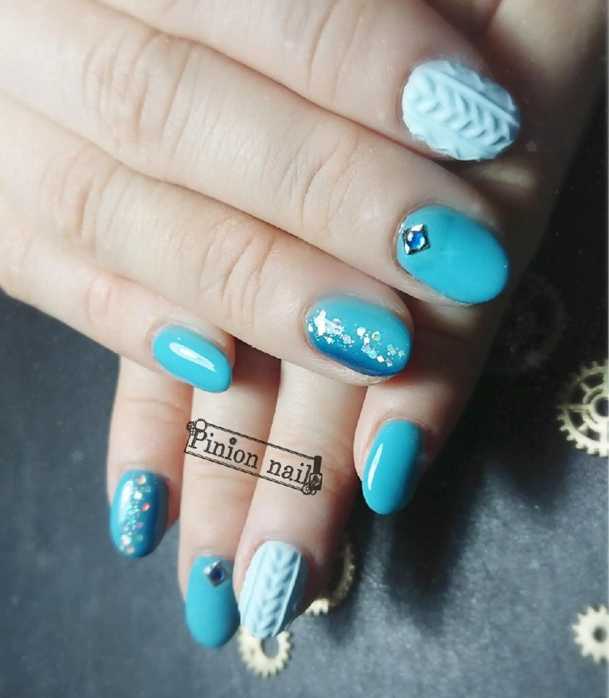 ネイル ブルー 【推し活応援サロン】 Mea nuiのネイルデザイン