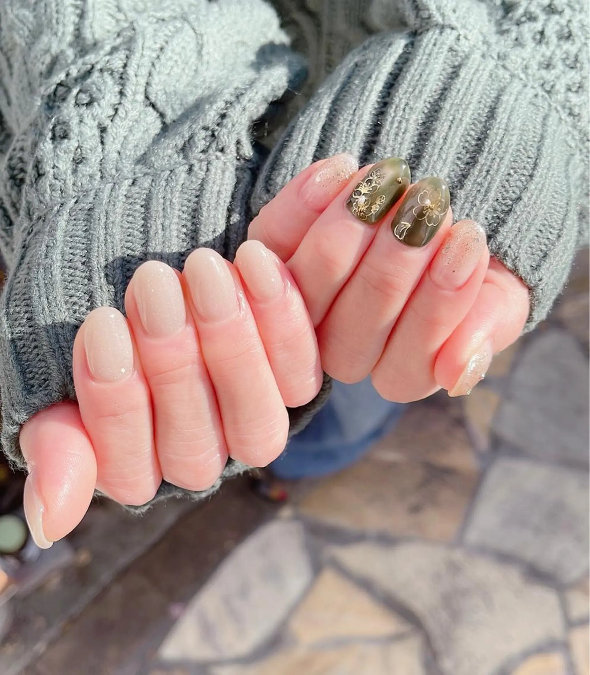 ミディアム めぐみのネイルサロン スタッフ練習のネイルデザイン