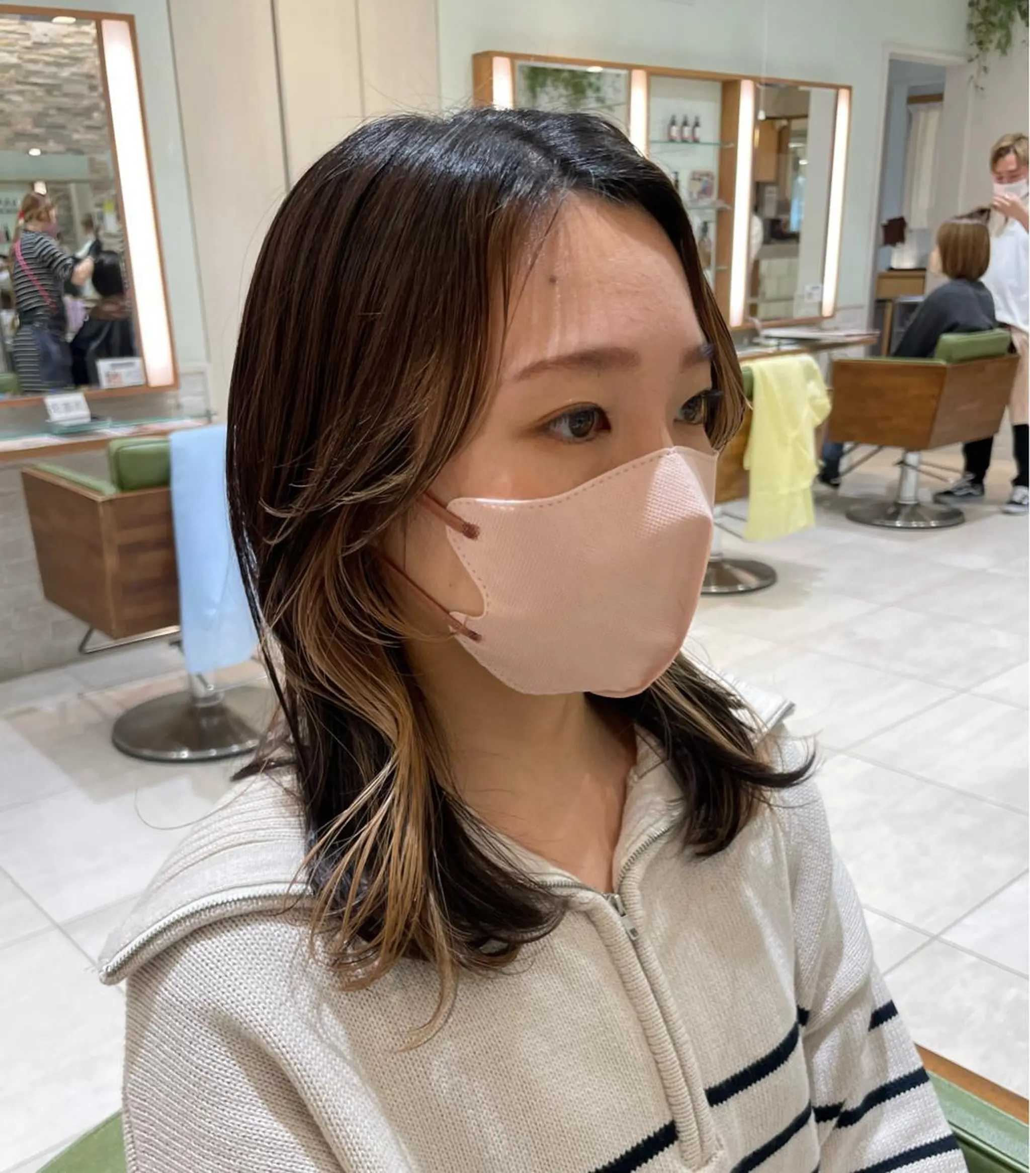 ミディアム カット ヘアカラー ヘッドスパ 石渡このみ 🍊レイヤーカットのヘアスタイル