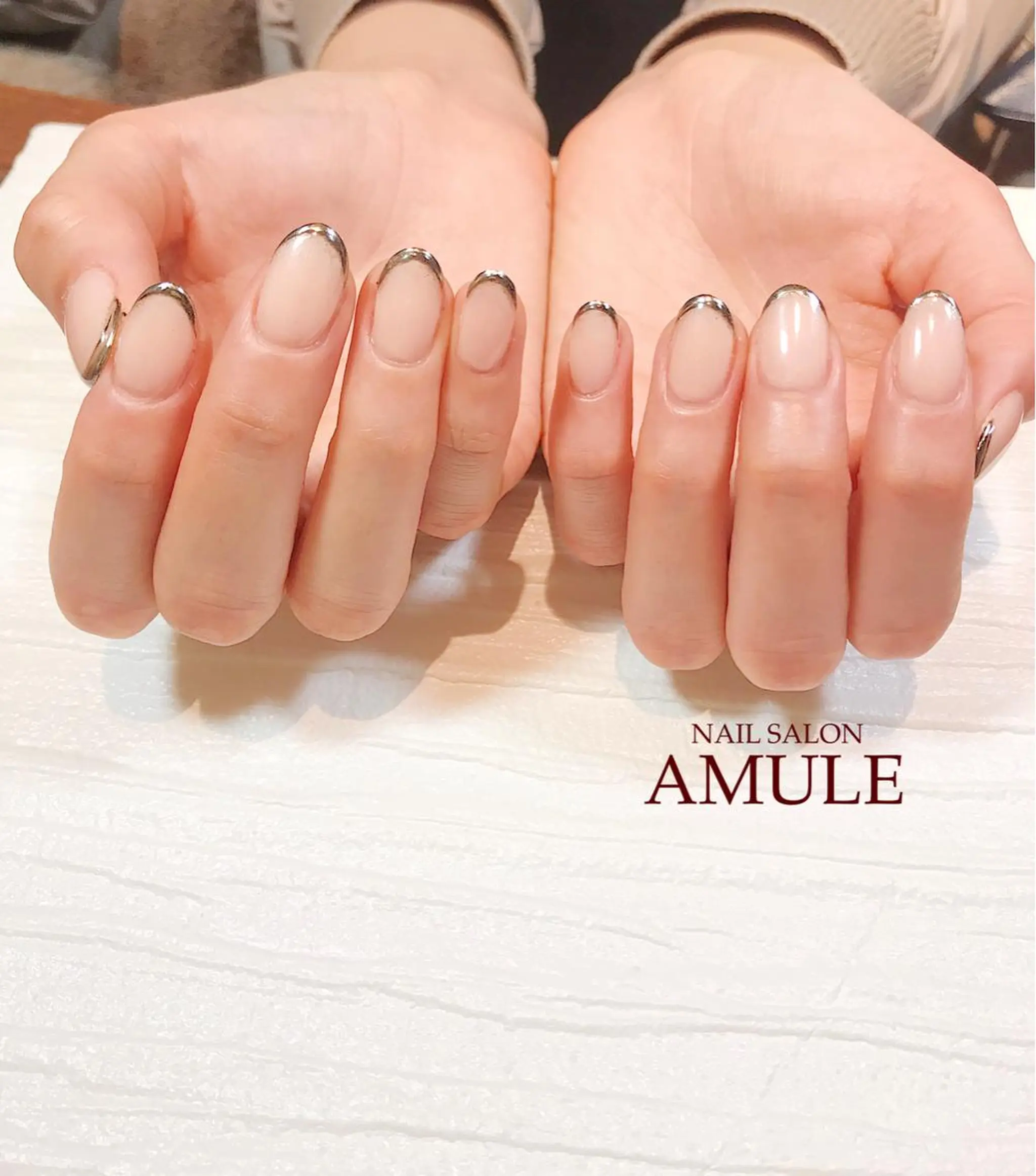 ネイル フレンチネイル ジェルネイル ミラーネイル ワンカラーネイル ハンドネイル NAILSALON AMULEのネイルデザイン