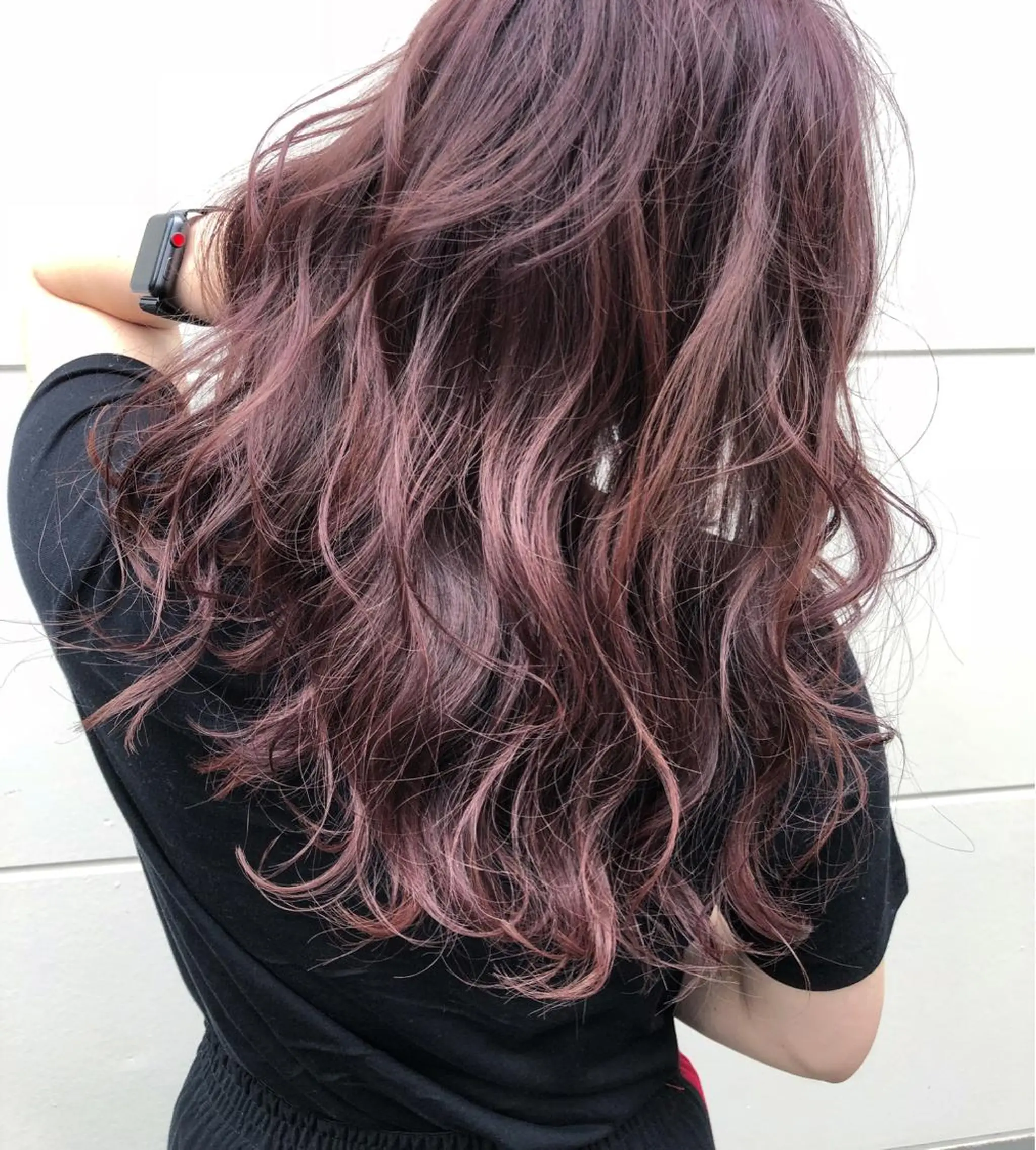 ロング カラー ヘアアレンジ ピンクカラー 榎園 由美のヘアスタイル