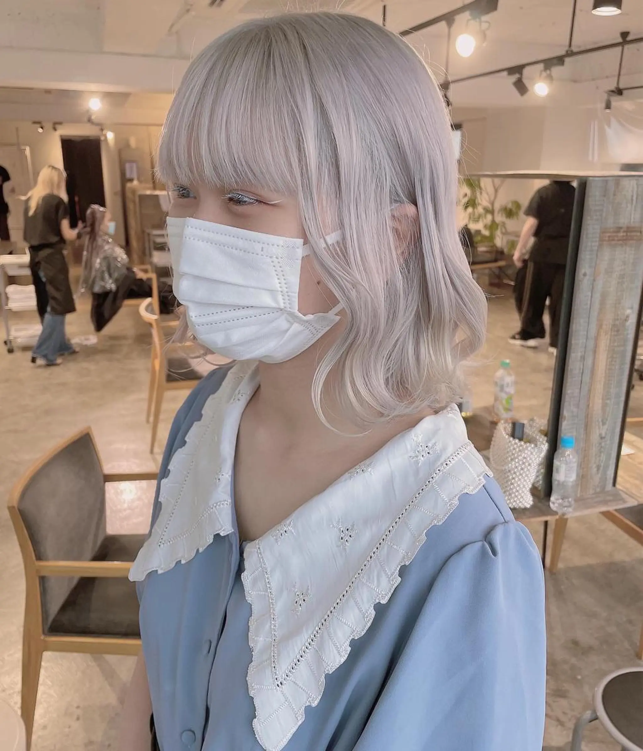 ミディアム カラー ヘアカラー トリートメント ハイトーン/レイヤー /ケアブリーチ石川治のヘアスタイル