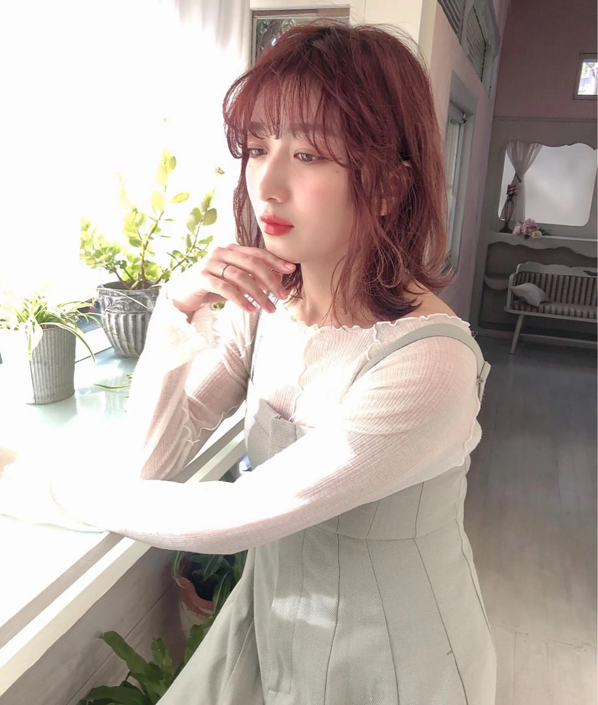 ミディアム カラー パーマ 店長/mao/ 前髪/顔周りカットのヘアスタイル