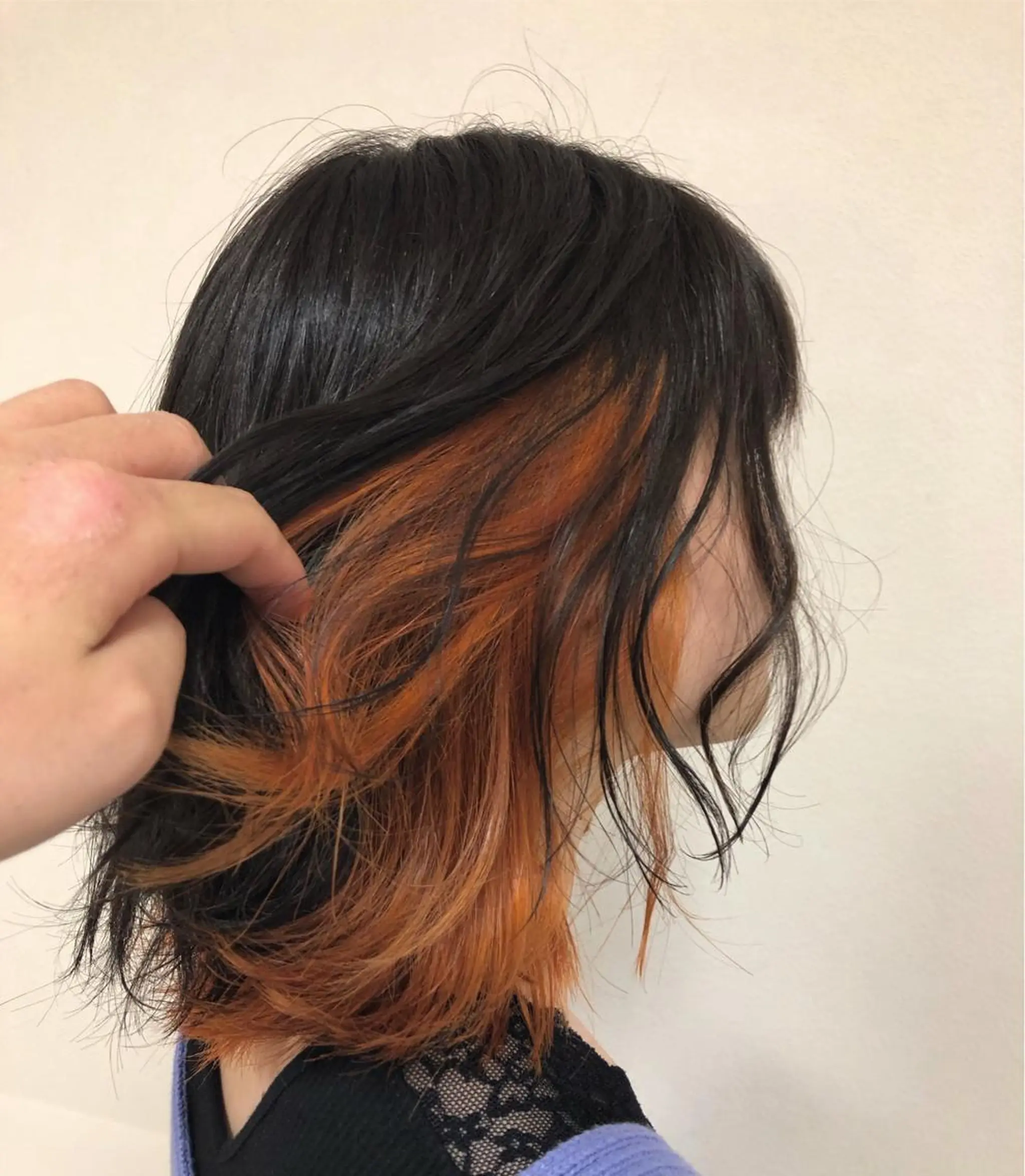 セミロング カラー ヘアアレンジ インナーカラー オレンジ enurk店 🍋 M I K U  *のその他イメージ