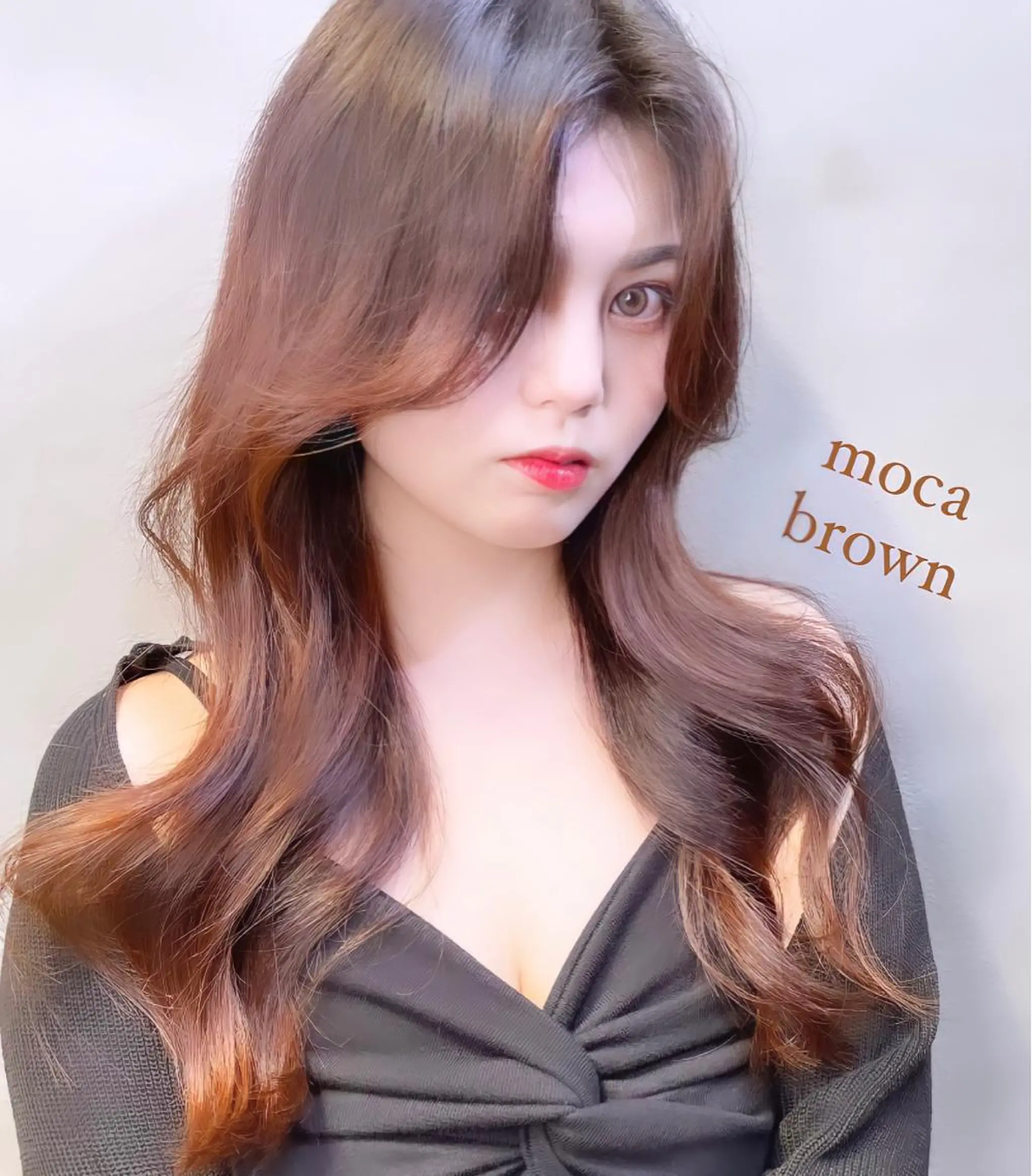 ロング カラー ブラウンカラー チョコレートブラウン 透明感カラー モカブラウン エギョモリ 透明感カラー×小 顔レイヤー♡ヒデさんのヘアスタイル