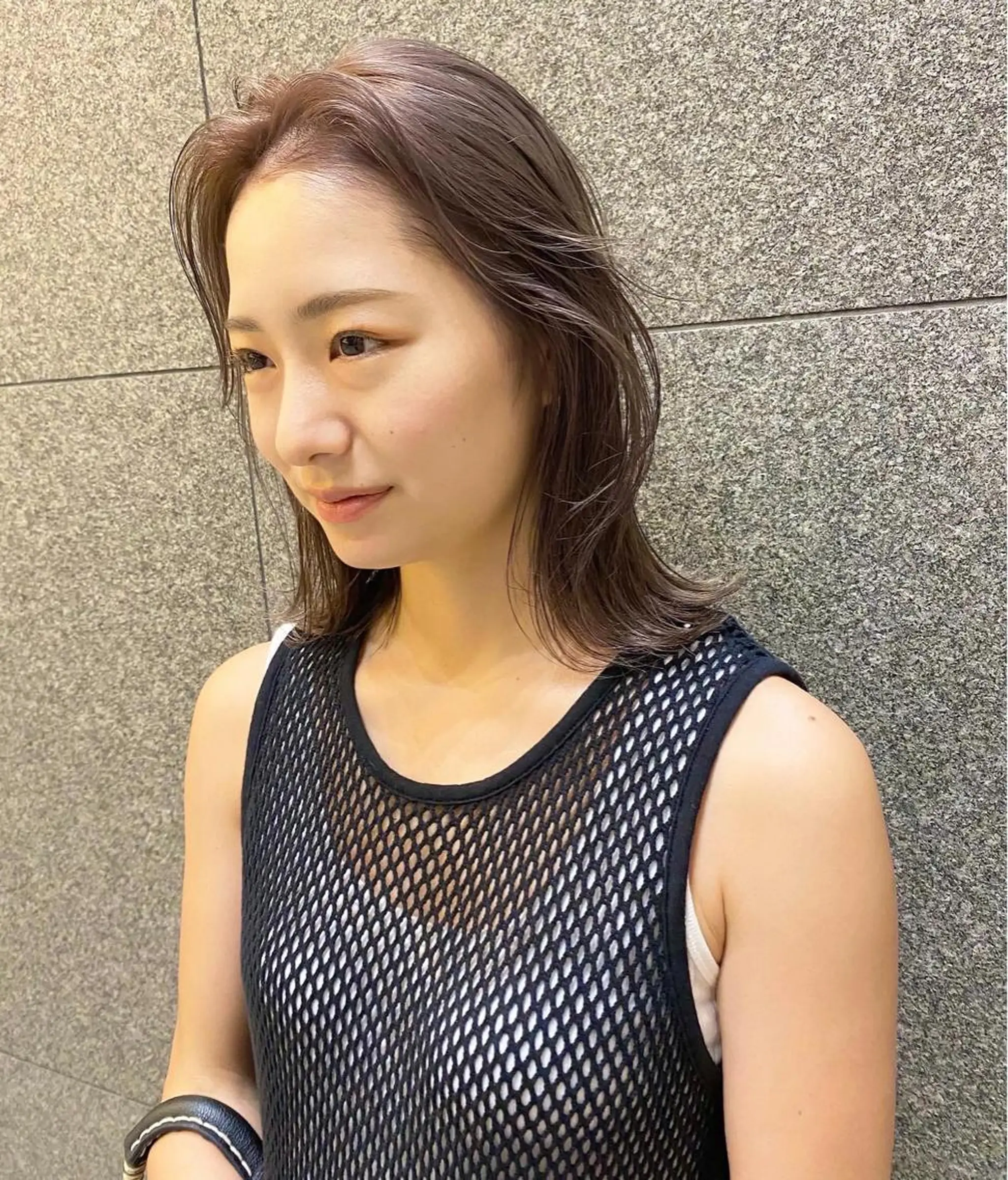 ミディアム デザインカラー/ボブ ブリーチカラー/ユリのヘアスタイル