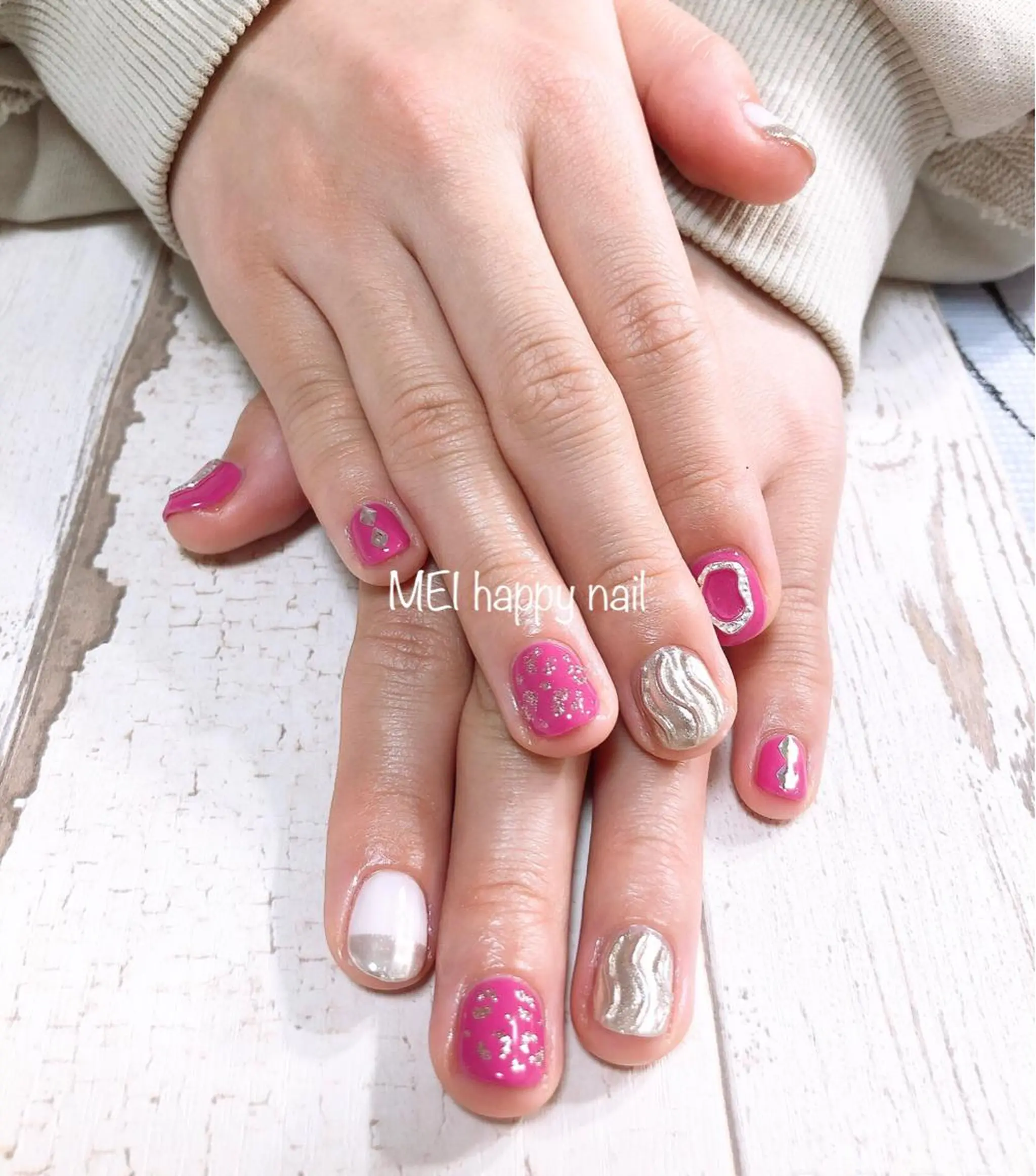 ネイル 北浦和 自爪育成ケアのネイルデザイン