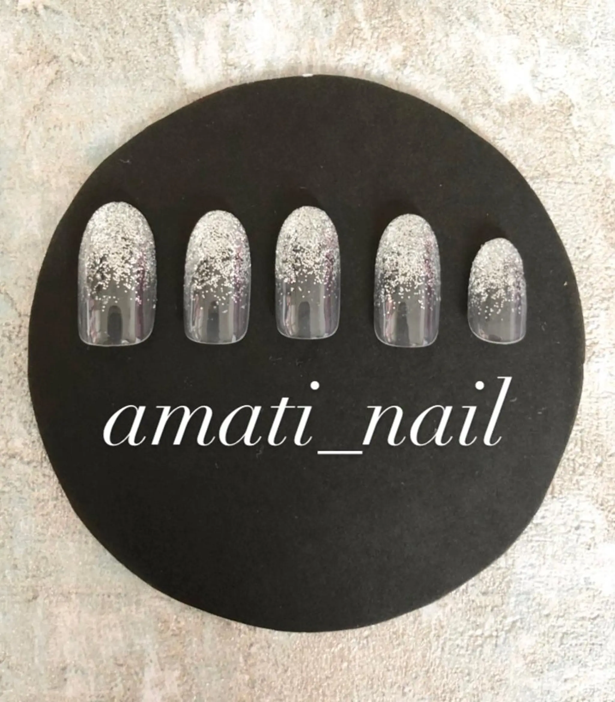ネイル グラデーション ラメ(グリッター) ラメグラデーション シルバー amati_nail TAKAKOのネイルデザイン