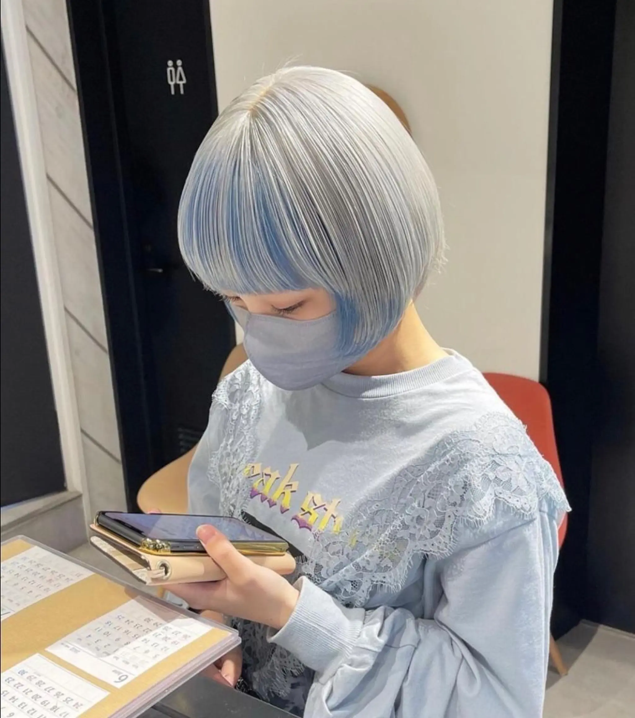ミディアム カラー パーマ ヘアアレンジ ネイル マツエク・マツパ アイブロウ ショートボブ ミディアムパーマ バレイヤージュ ブリーチ ケアブリーチ カラー特化サロン大阪 ルービック江坂/新城のヘアスタイル