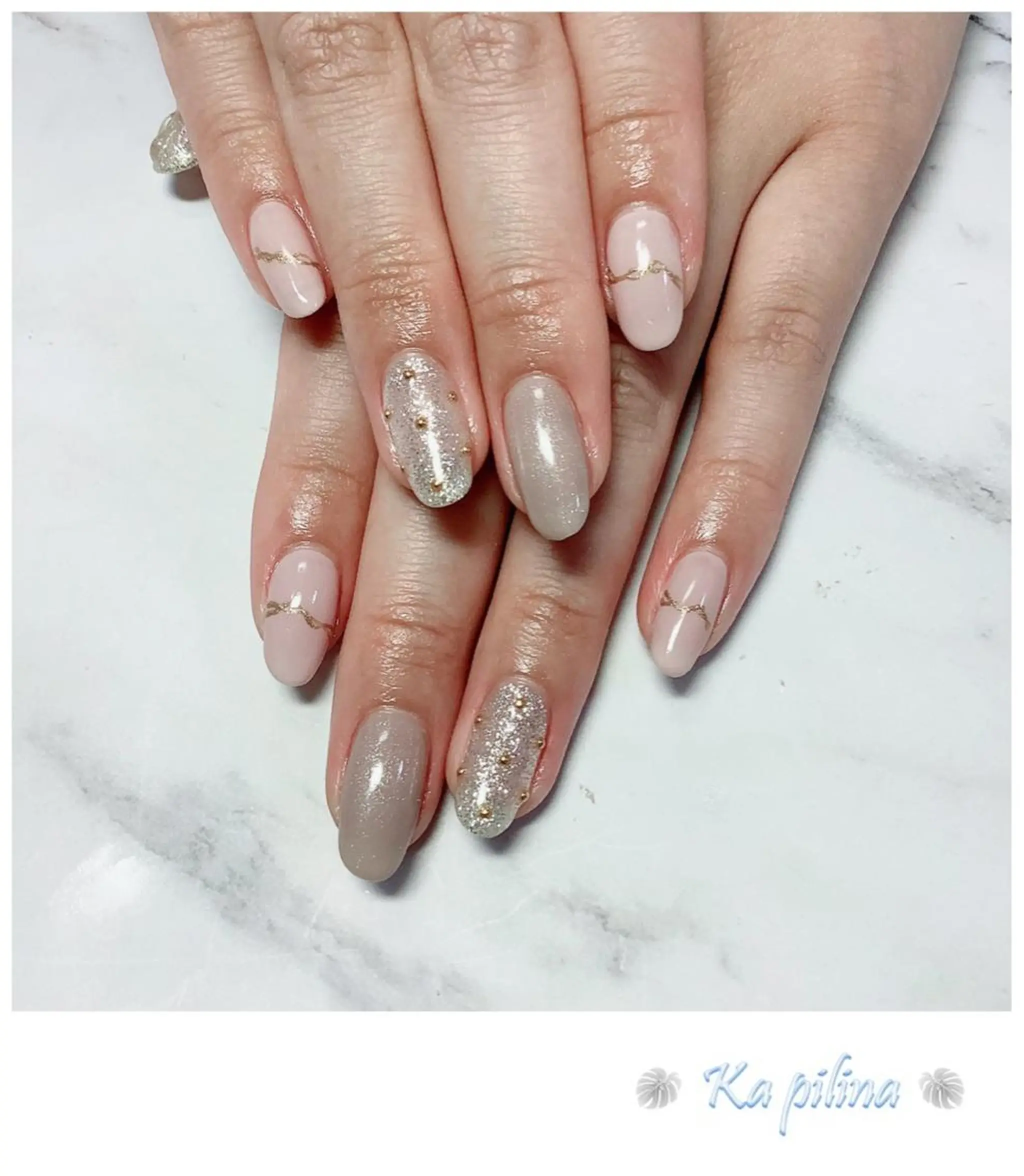 ネイル キラキラネイル ニュアンスネイル Nail salon Ka pilinaのネイルデザイン
