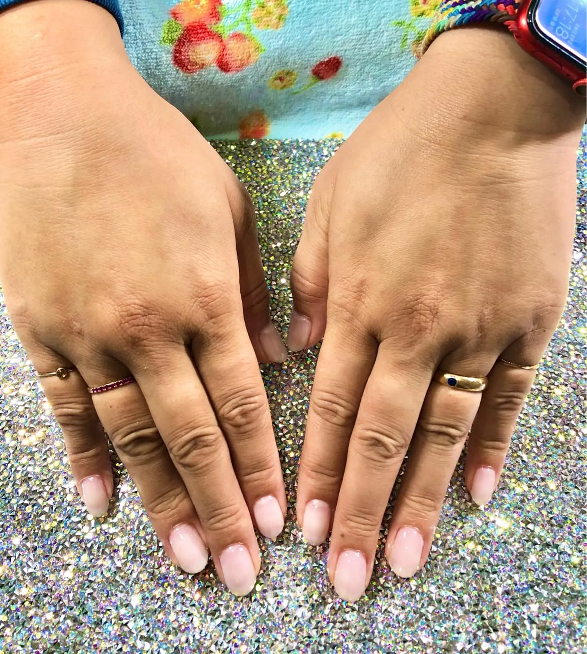 ネイル グリーン ラメ(グリッター) ピンク ホワイト ハンドネイル Tairacchi ﾀｲﾗｯﾁのエステ・リラクイメージ