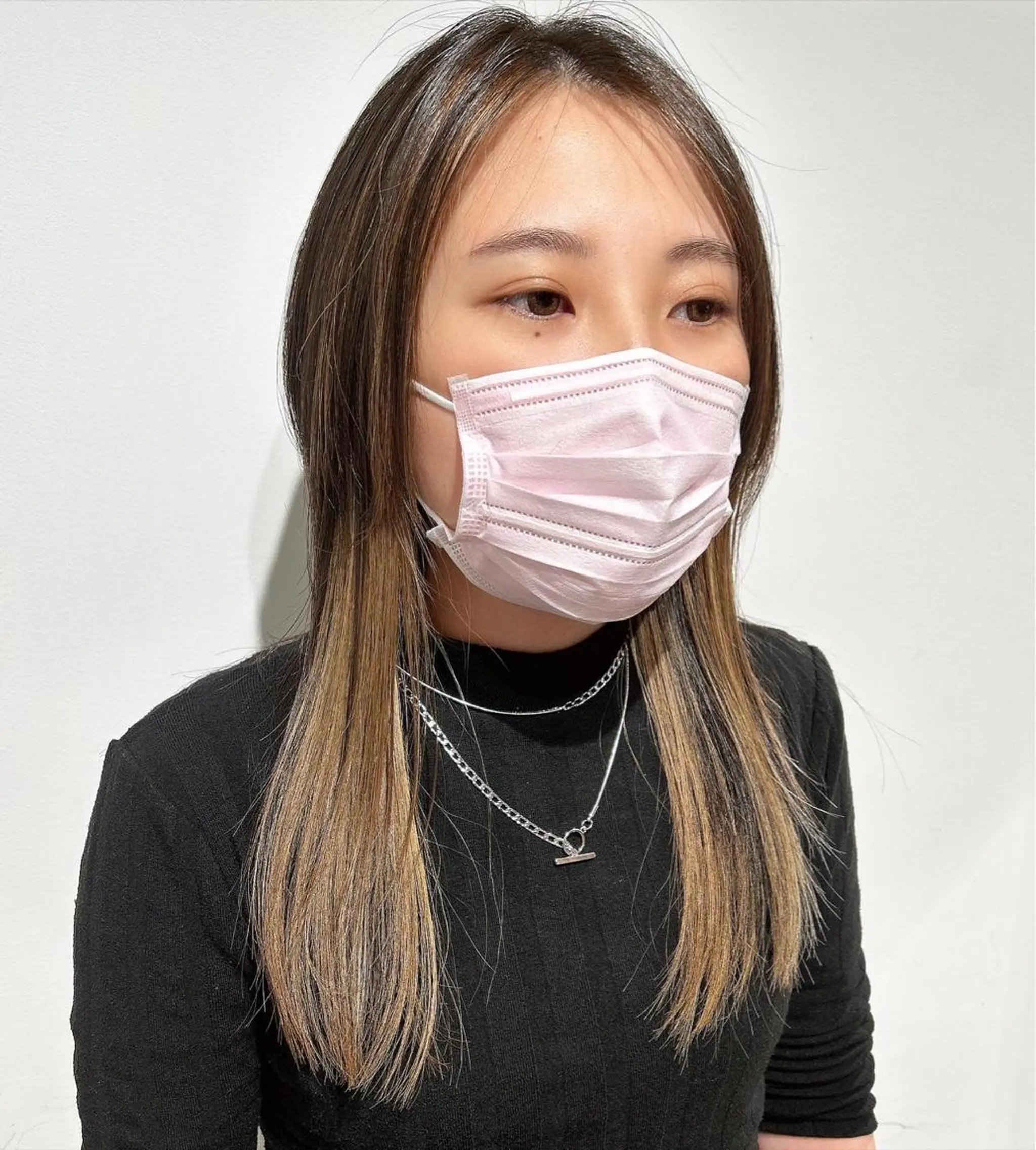 セミロング カラー ベージュカラー ネイビーカラー カット ヘアカラー トリートメント ヘッドスパ スキバサミを使わない カット🌼唯🌼のヘアスタイル