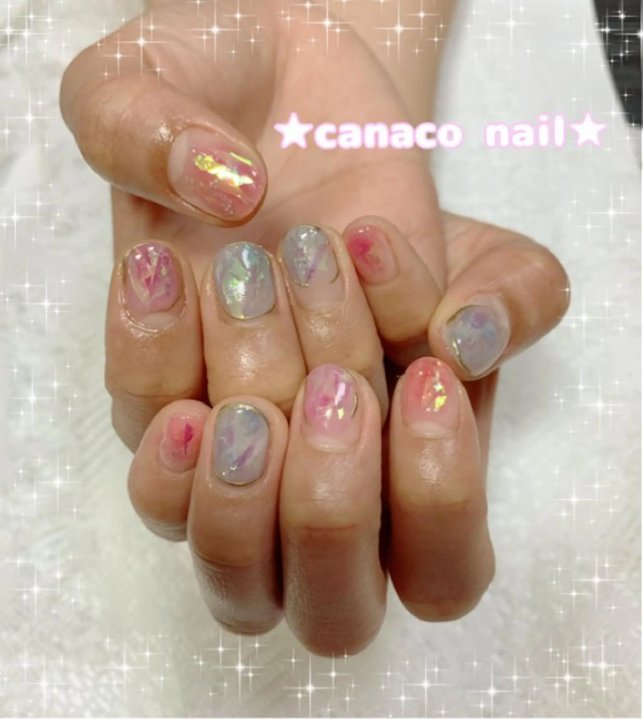 ネイル オーロラネイル ニュアンスネイル ハンドネイル ハンドケア ベテランネイル cnc  nailのネイルデザイン