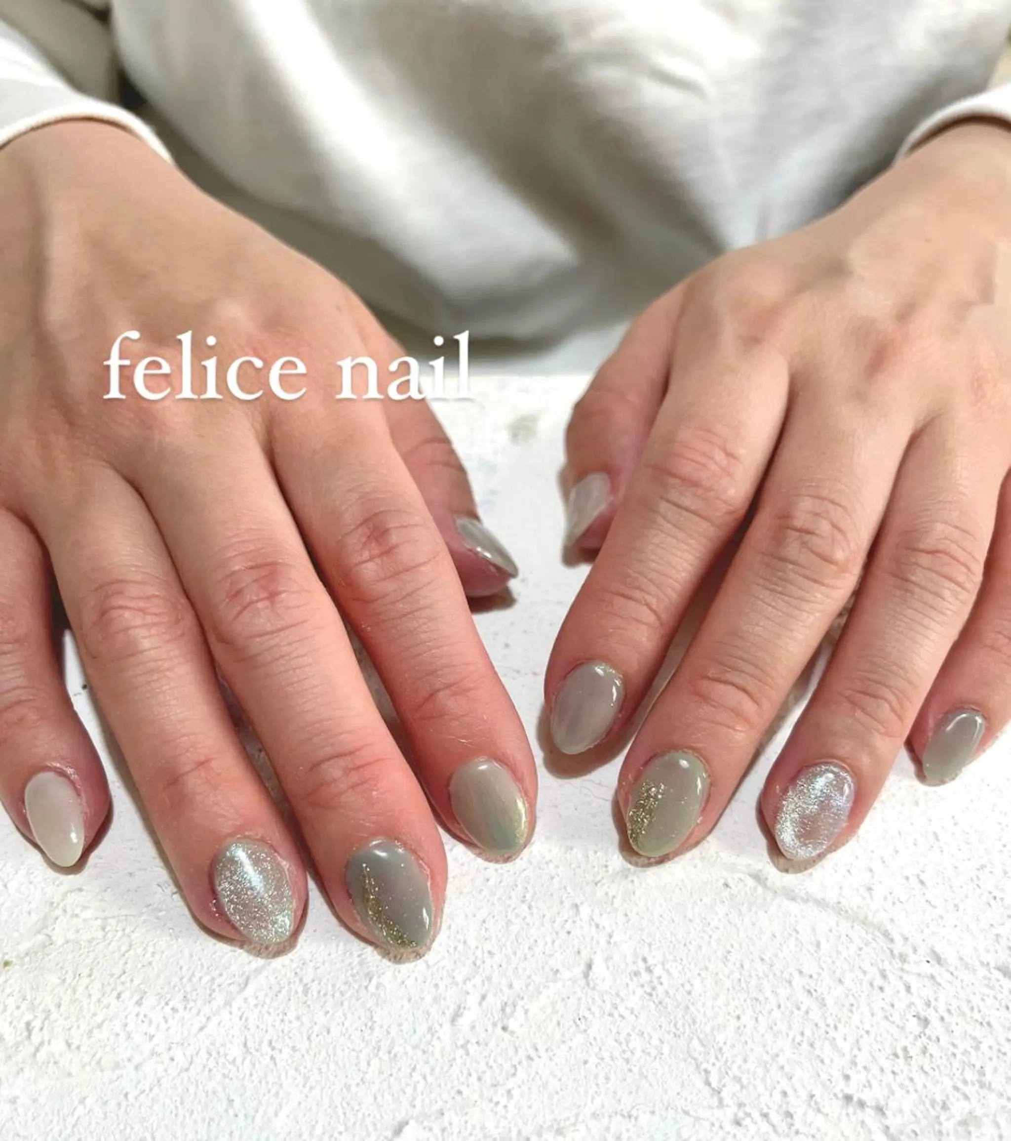 ネイル ジェルネイル マグネットネイル ニュアンスネイル パラジェル 春ネイル felice nailのネイルデザイン
