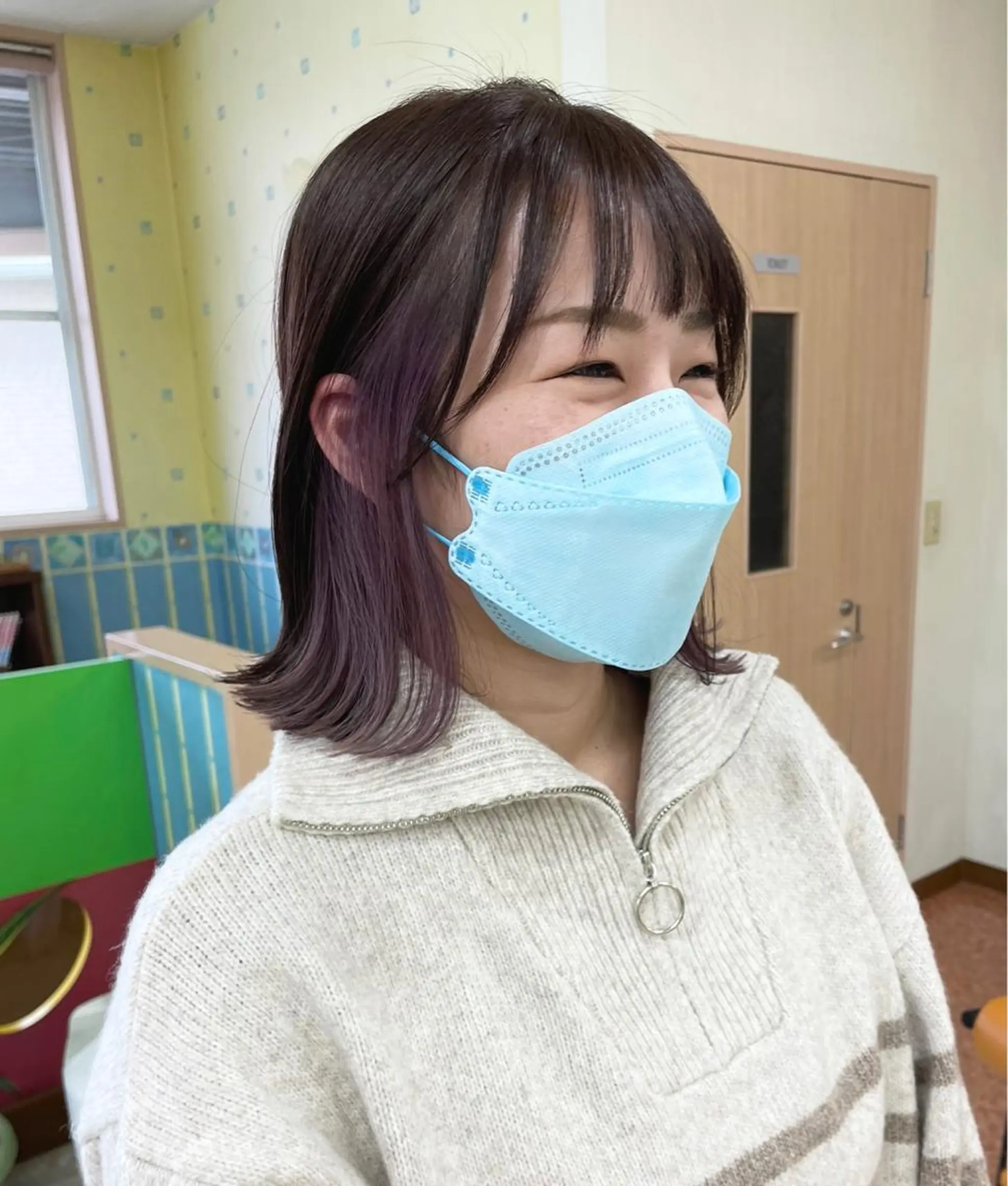 ミディアム カラー イヤリングカラー パープルカラー バイオレットカラー River,Land所属・yui .のヘアスタイル