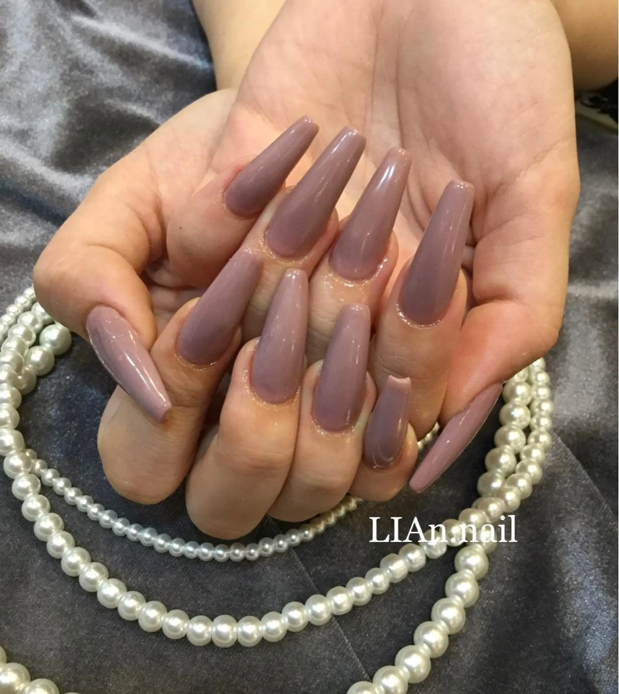 ネイル ワンカラーネイル スカルプネイル Lian nailのネイルデザイン