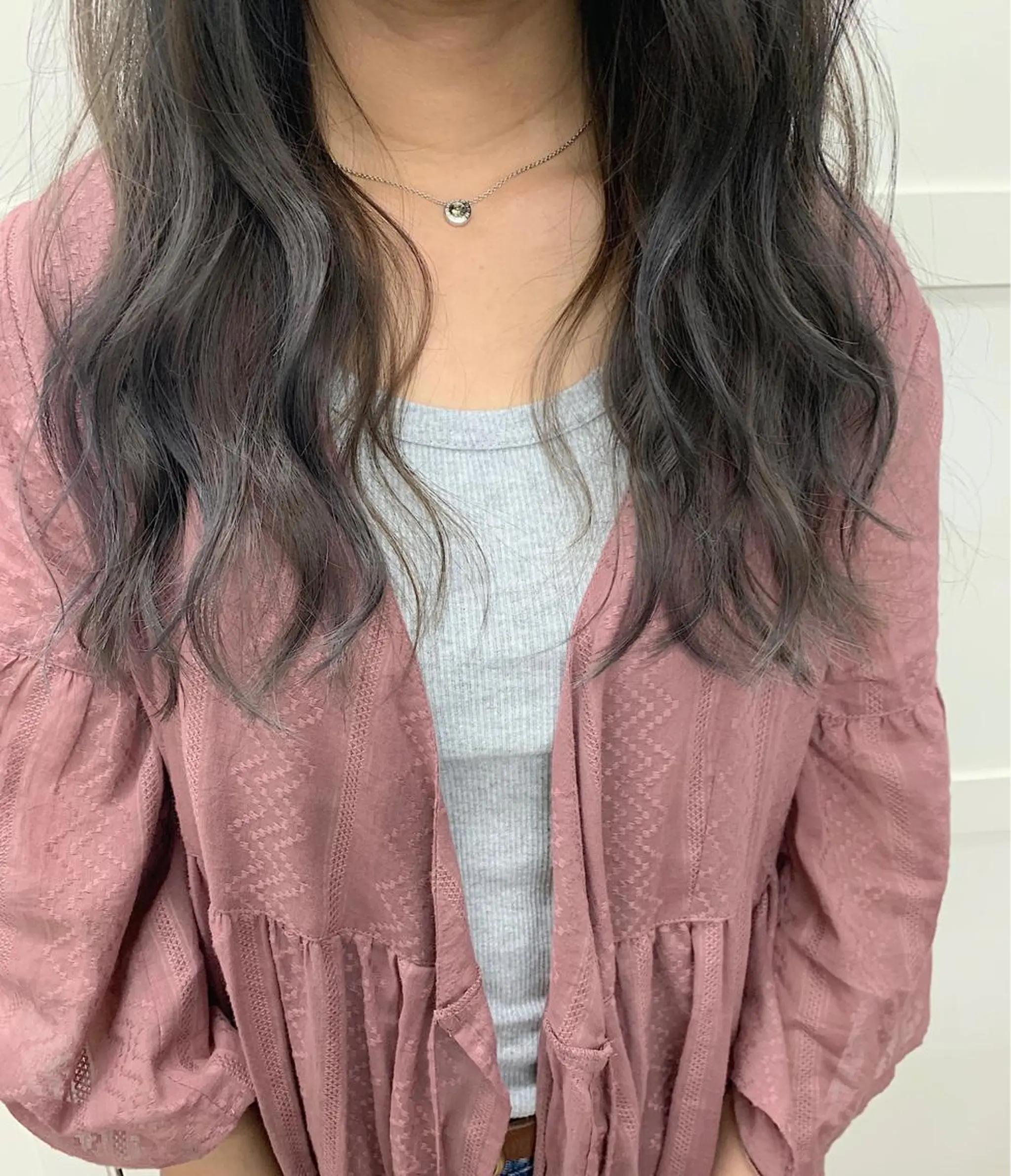 ロング アッシュ ハイライト ハットリ /北習志野のヘアスタイル