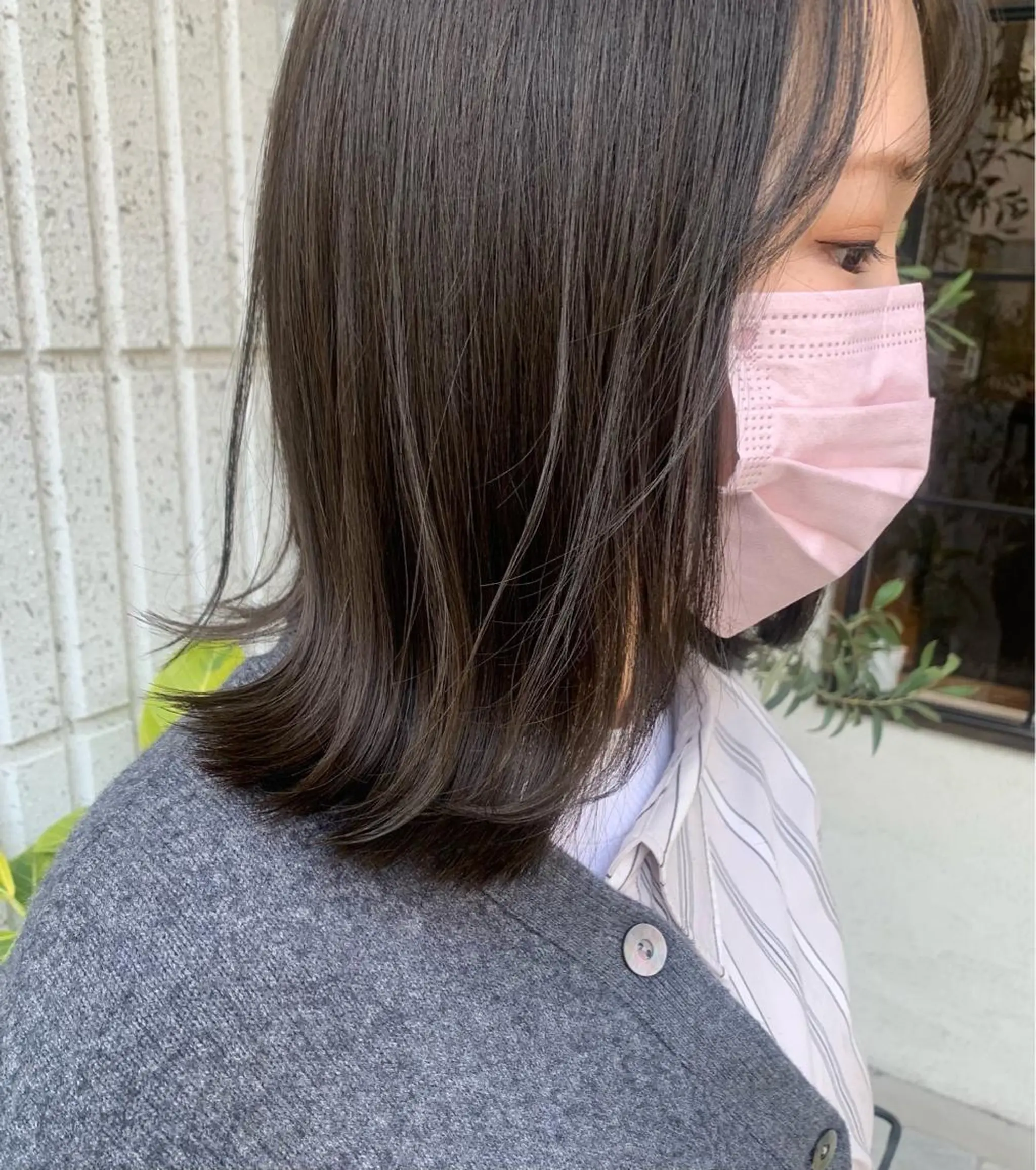 ミディアム カラー オリーブカラー 外ハネヘア stylist  ＊ mahoのヘアスタイル