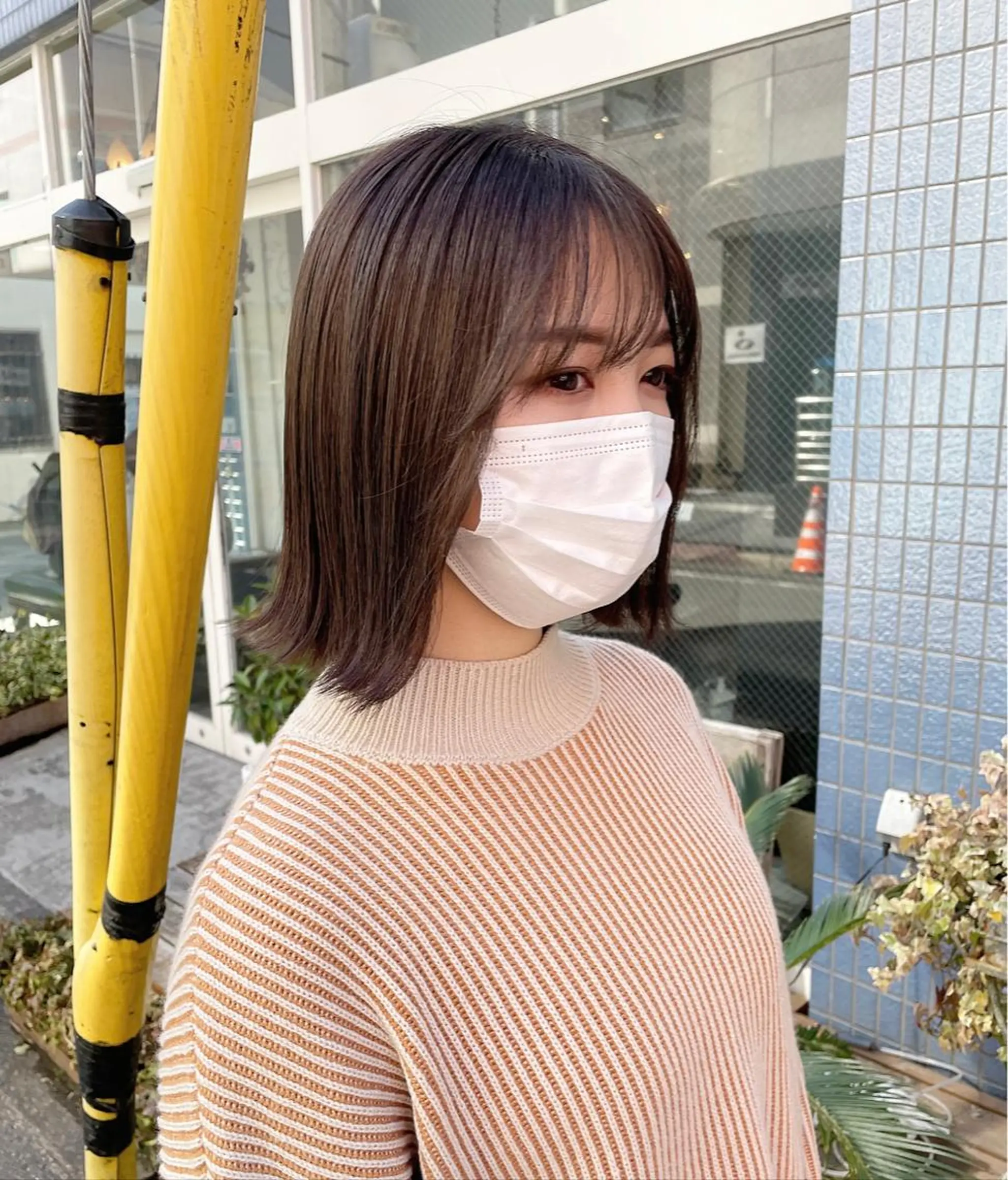 ミディアム カラー ヘアアレンジ アッシュ アッシュブラウン ブラウンカラー 透明感カラー bloom yumaのヘアスタイル