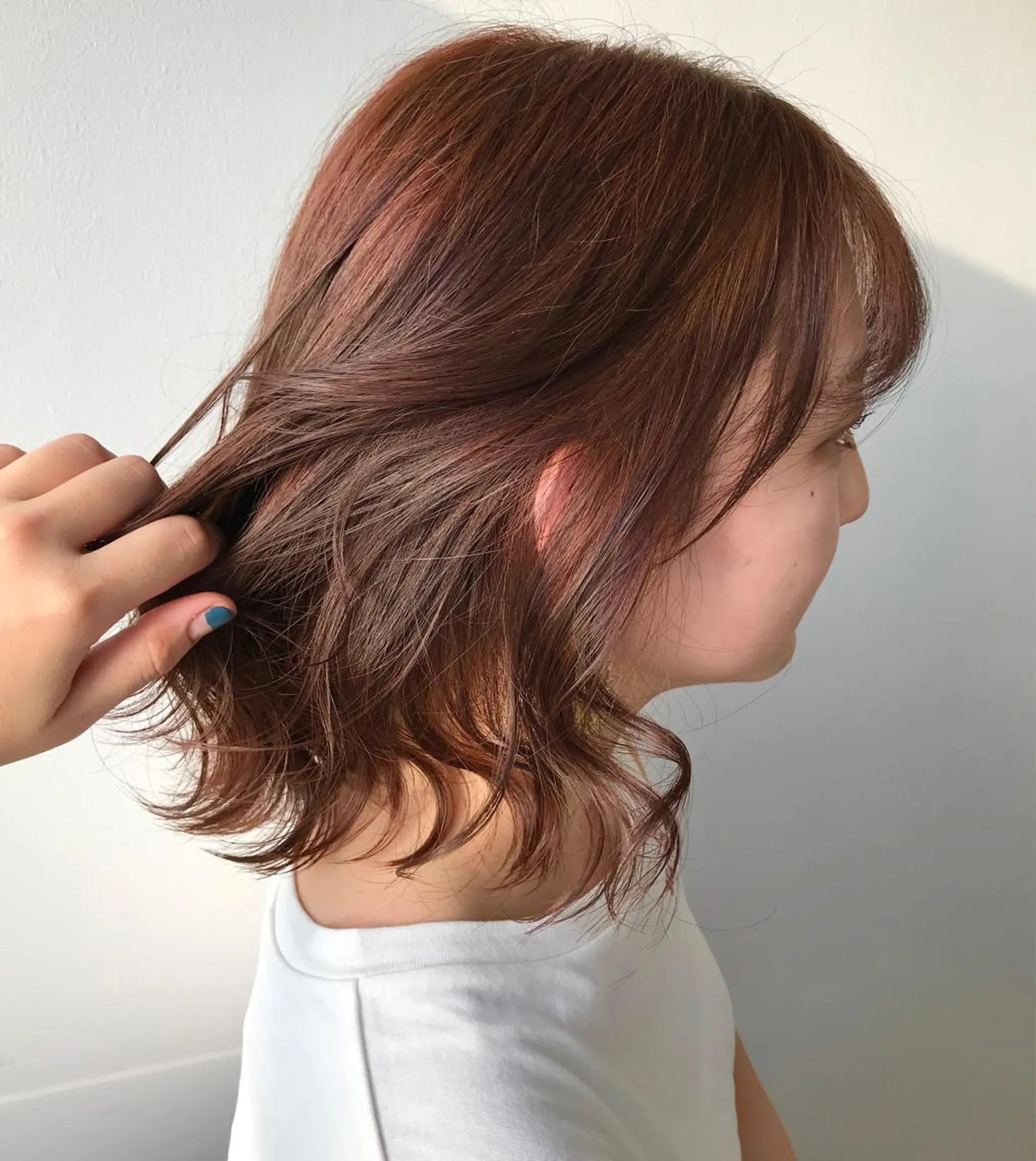 カラー ブラウンカラー オレンジ オレンジブラウン nono/パーマ /顔まわりカット🐈のヘアスタイル