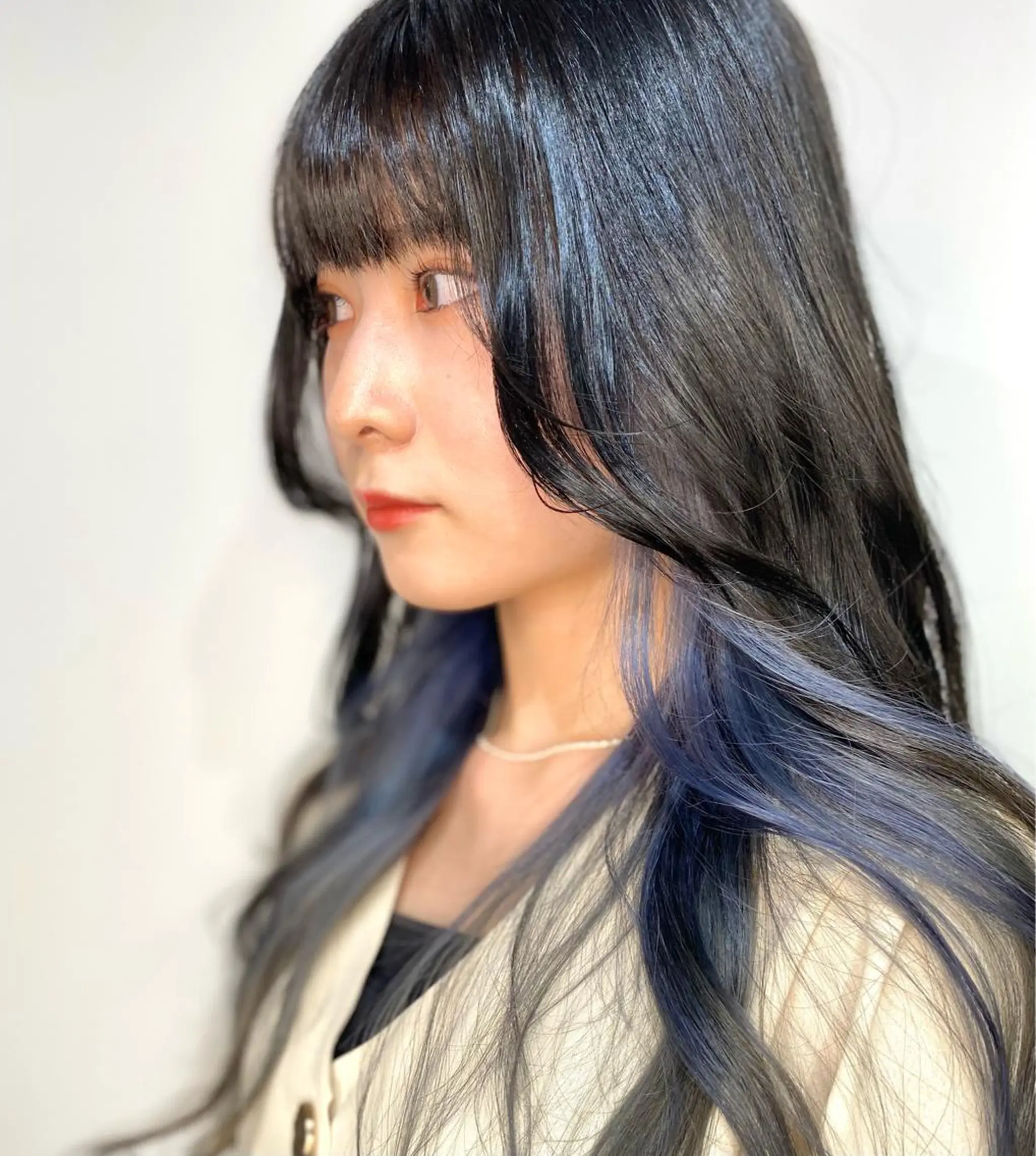 ロング カラー ブリーチ ブルーカラー インナーカラー 縮毛矯正 opus 店長大和 レイヤー/赤み消しのヘアスタイル