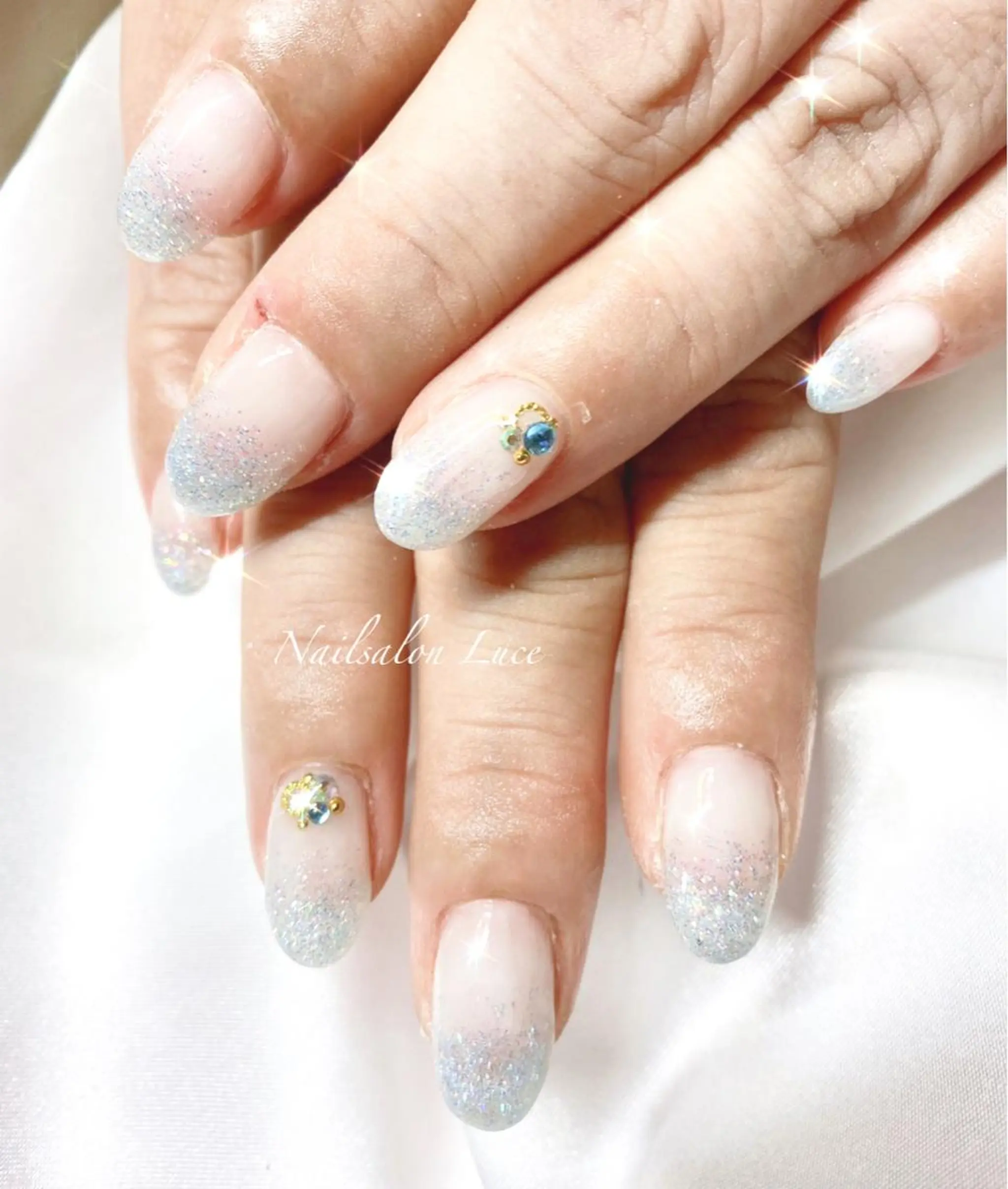 ネイル ジェルネイル ラメ(グリッター) ラメグラデーション ワンカラーネイル まつ毛、ネイル& 脱毛サロン　Lのマツエク・マツパデザイン