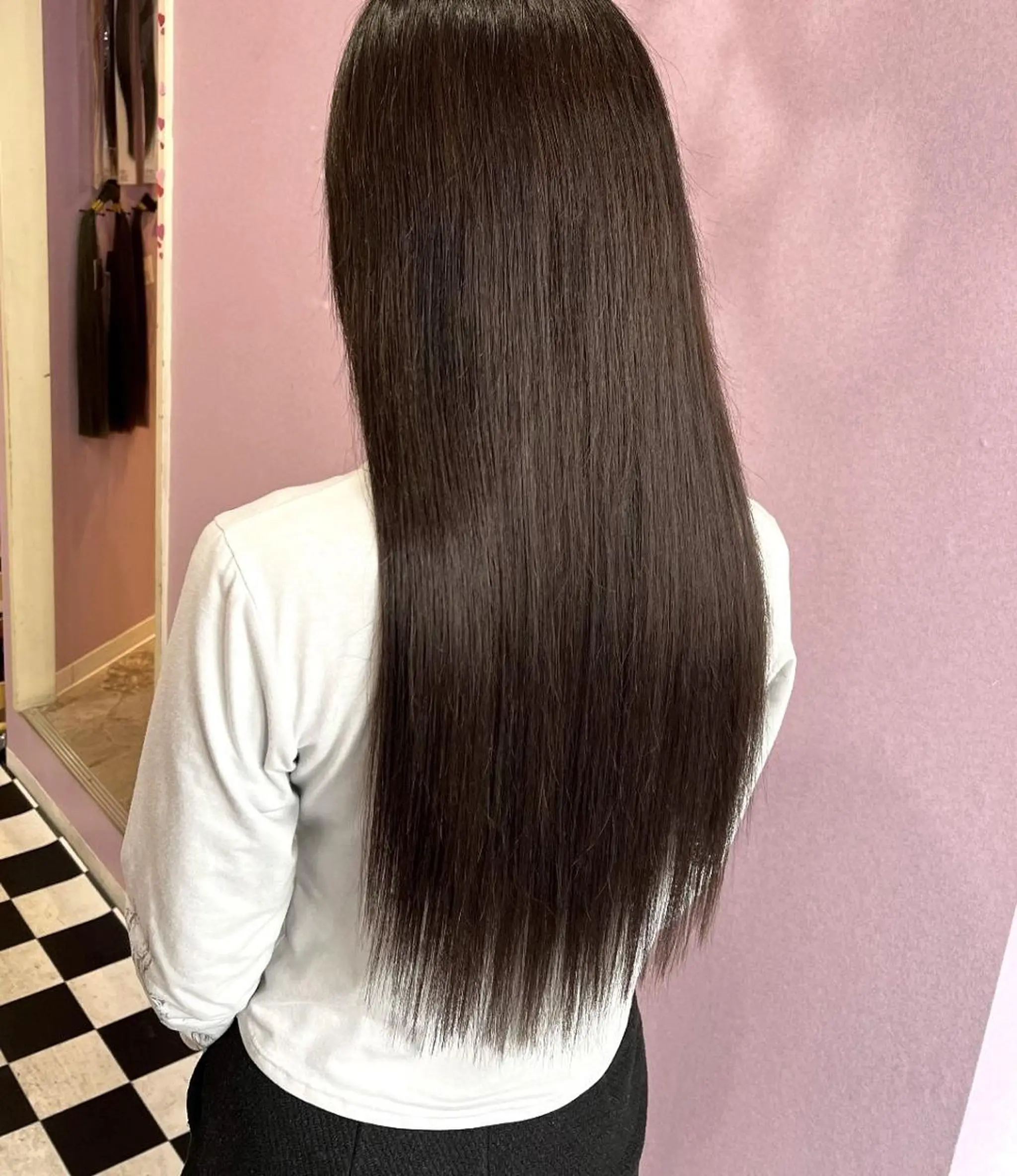 ロング エクステ NON ちび編み・シールのヘアスタイル