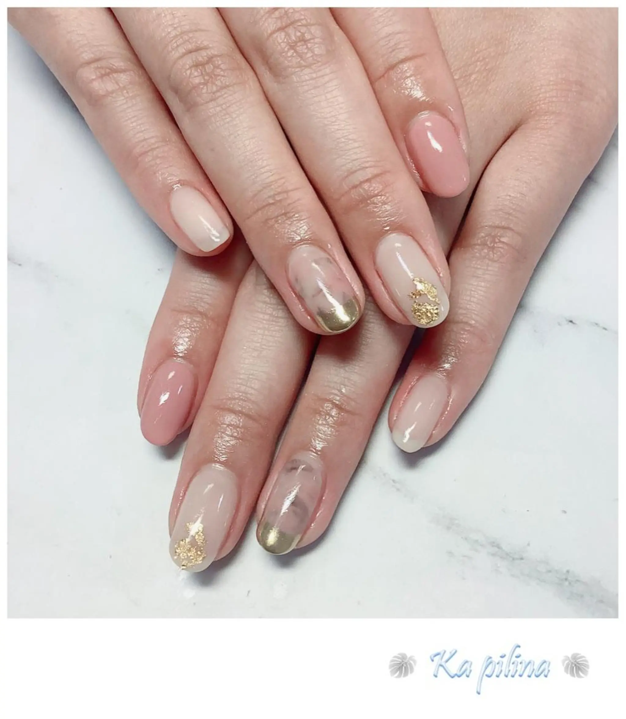 ネイル ミラーネイル ニュアンスネイル Nail salon Ka pilinaのネイルデザイン
