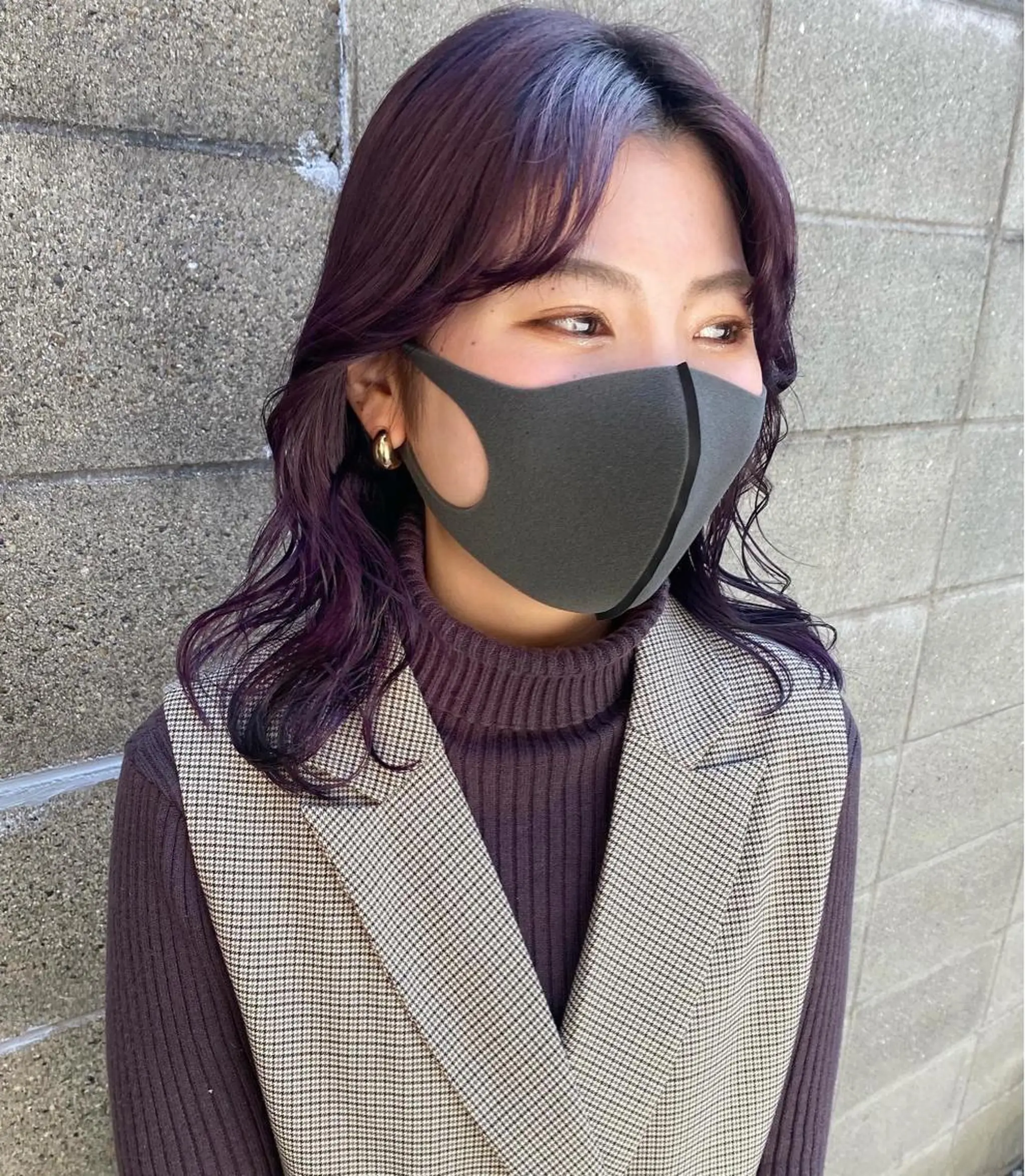 ミディアム カラー ブリーチ ラベンダーカラー バイオレットカラー tonari 梅田、中崎町のヘアスタイル